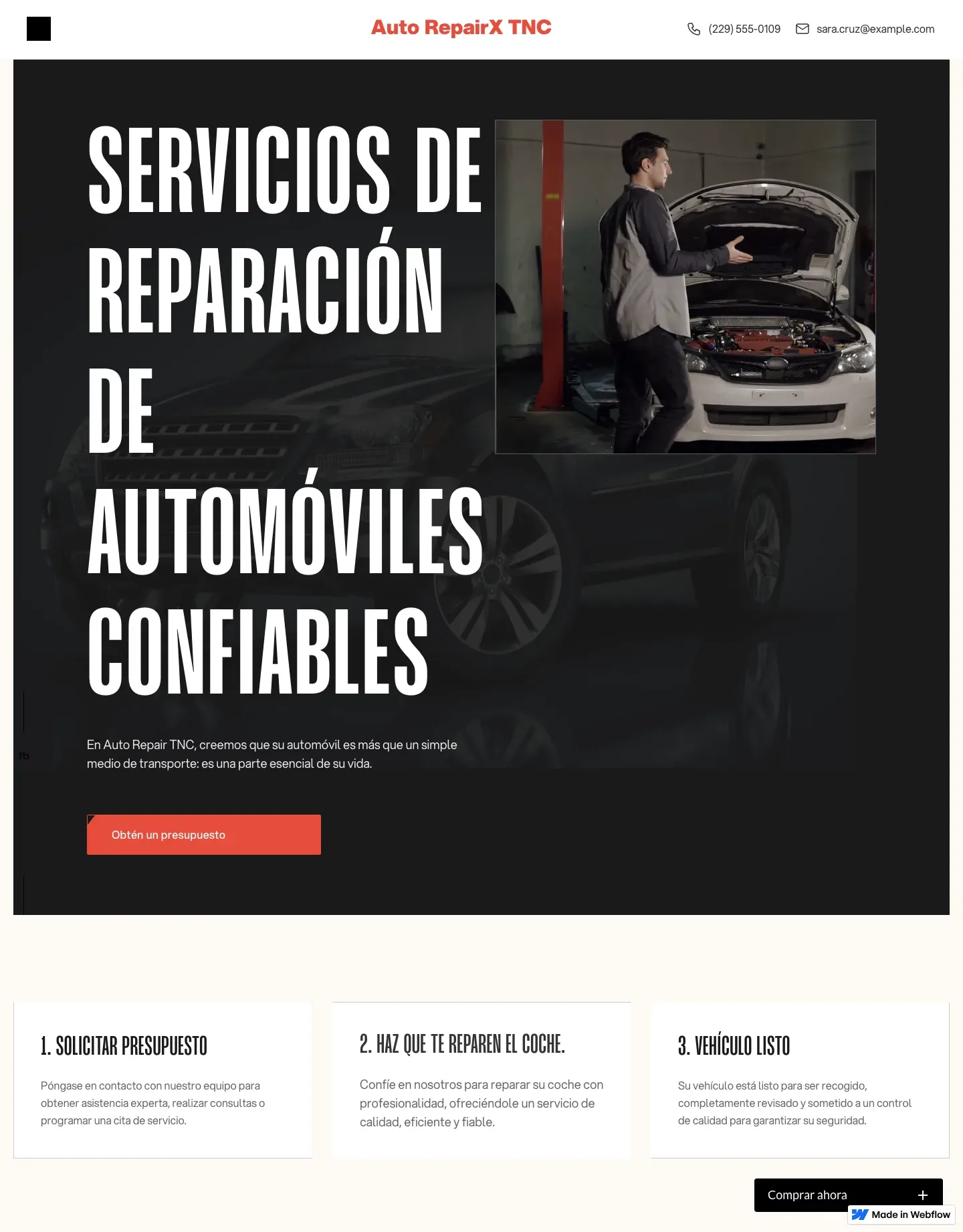 Diseño de página web para talleres y automotriz