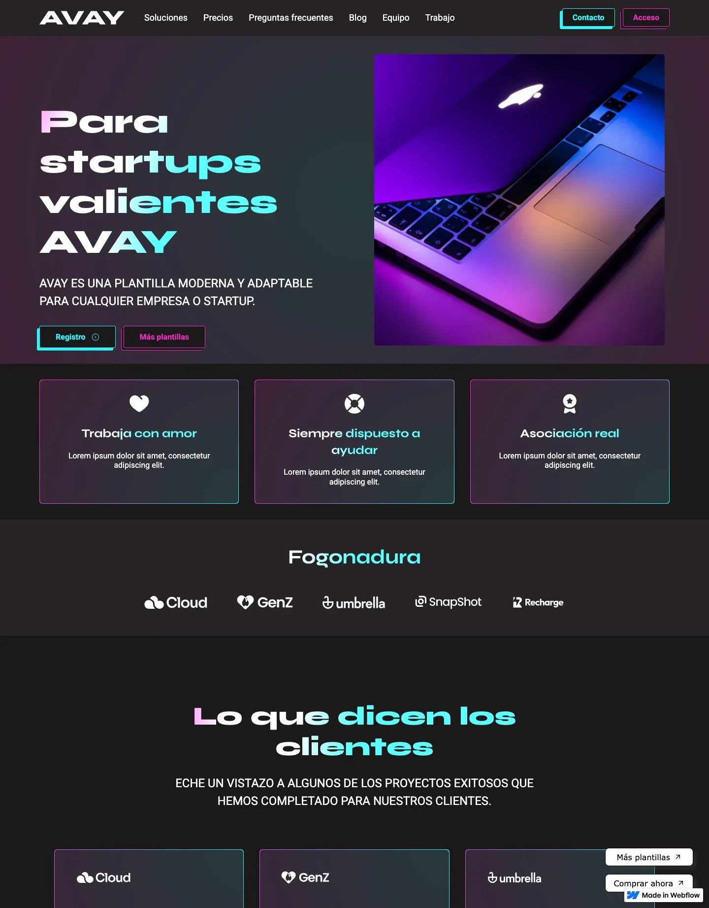 Diseño de página web para landing pages