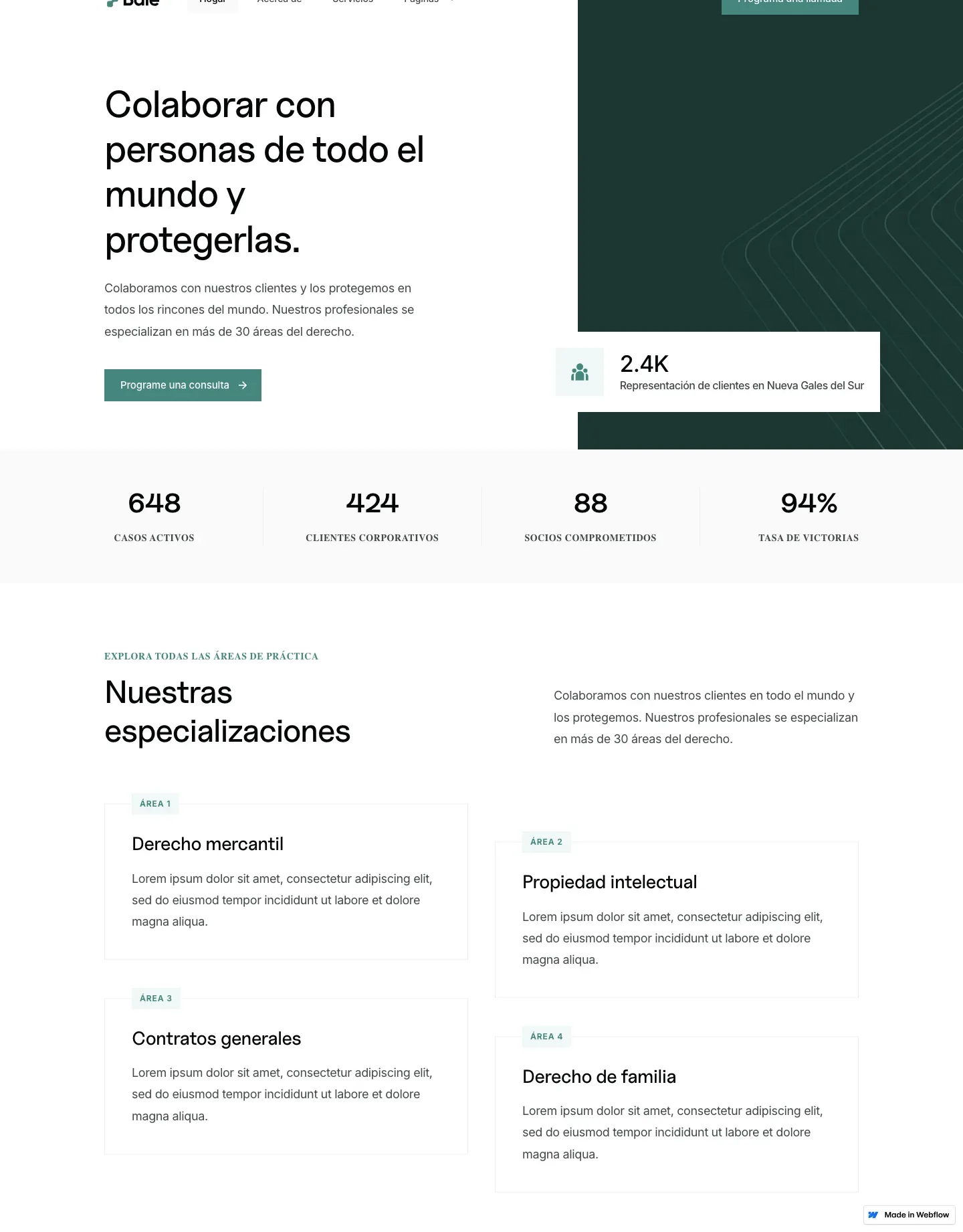 Diseño de página web para abogados