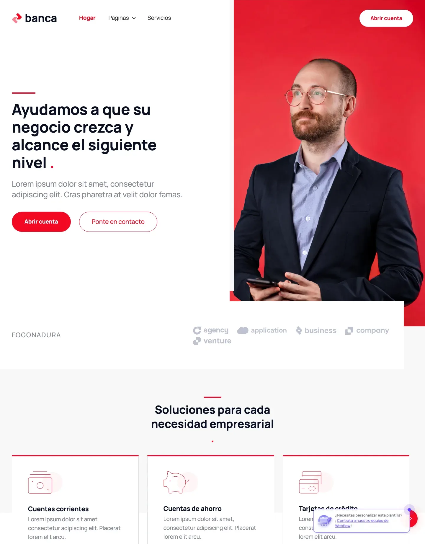 Diseño de página web para finanzas y seguros