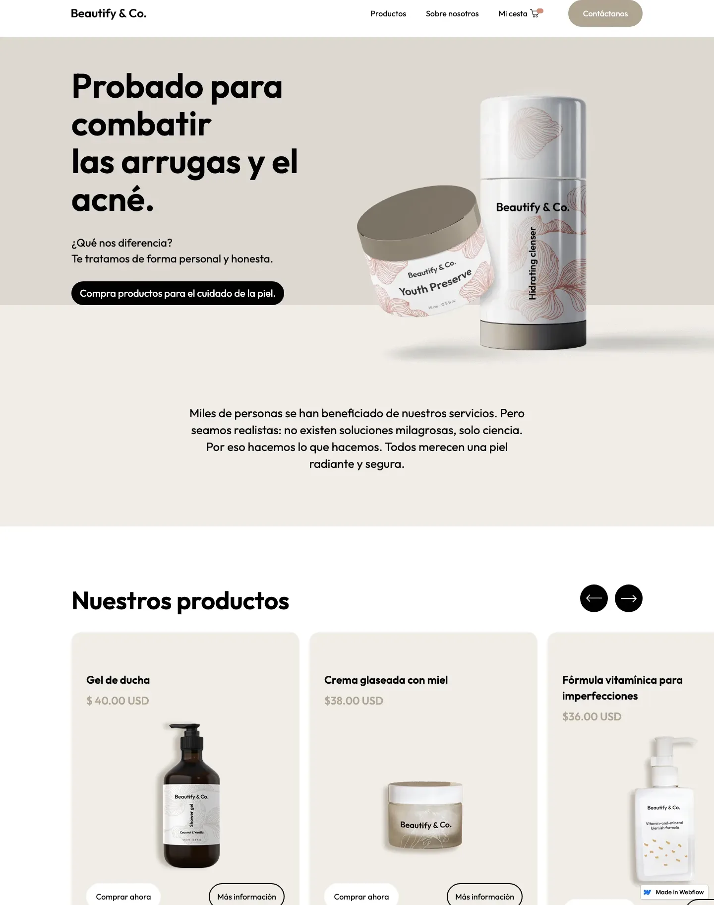 Diseño de página web para belleza y estética