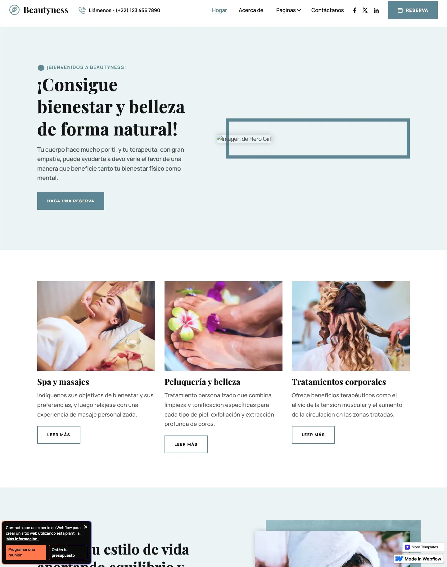 Diseño de página web para belleza y estética