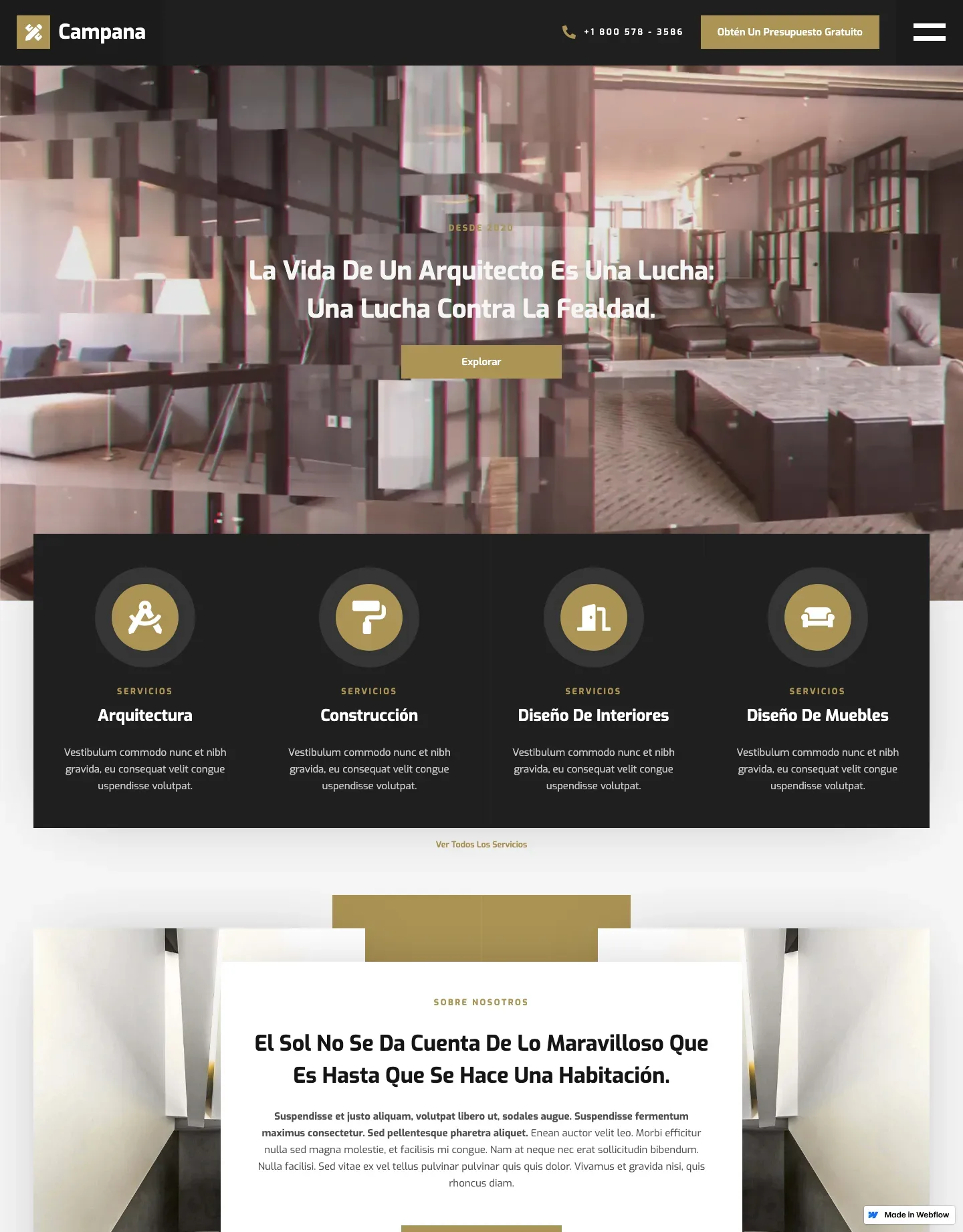 Diseño de página web para construcción y arquitectura