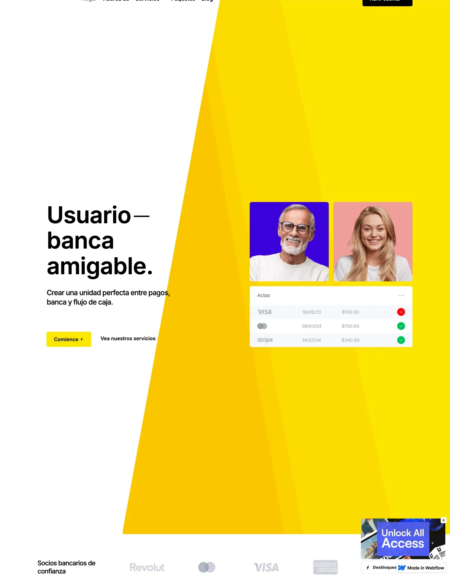Diseño de página web para finanzas y seguros
