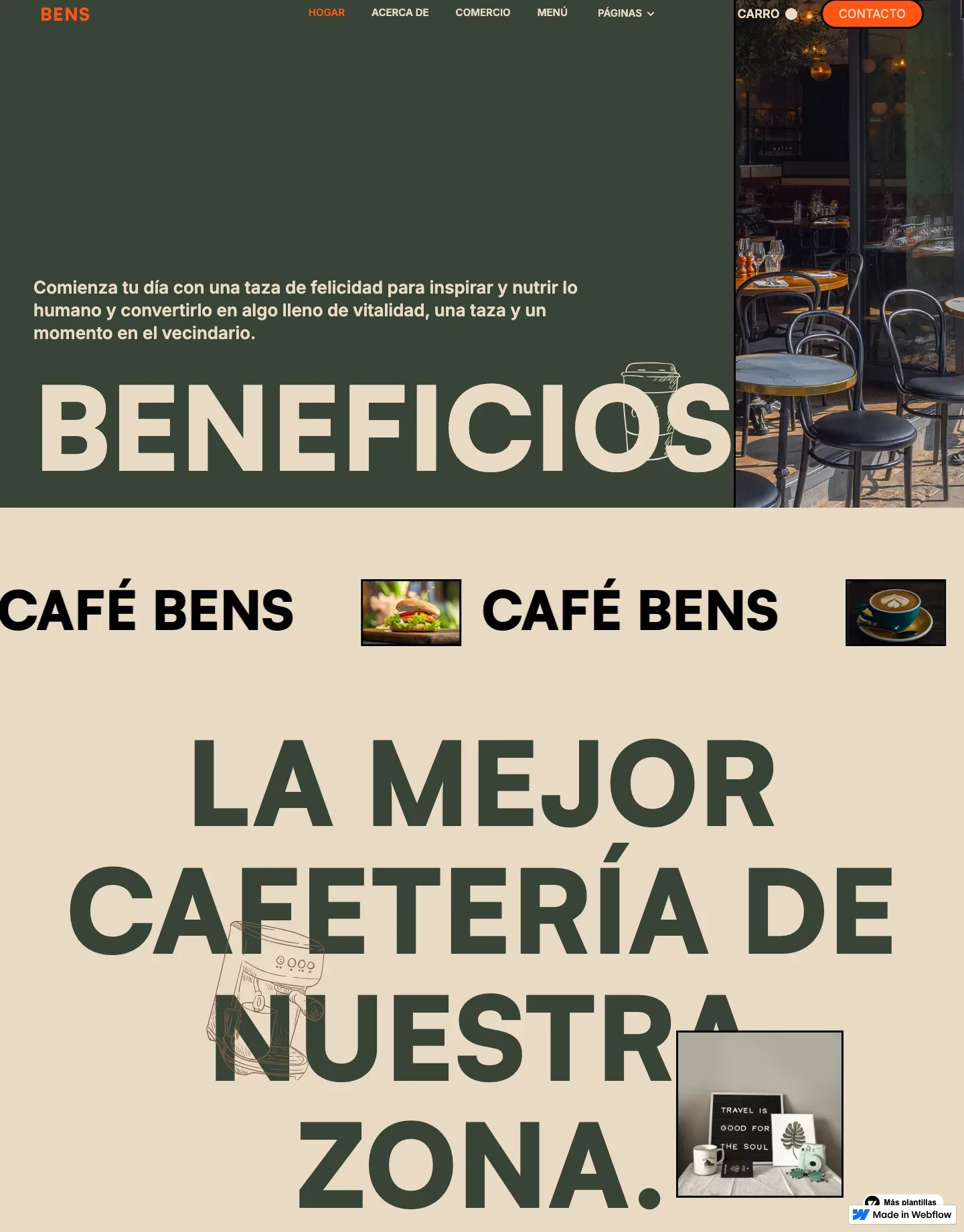 Diseño de página web para restaurantes y cafés