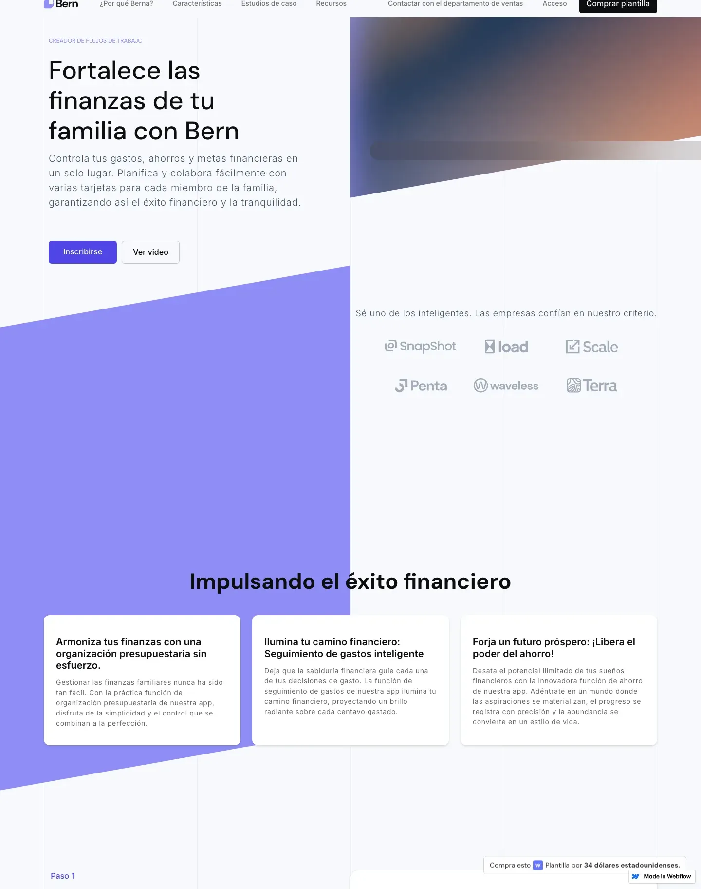 Diseño de página web para landing pages