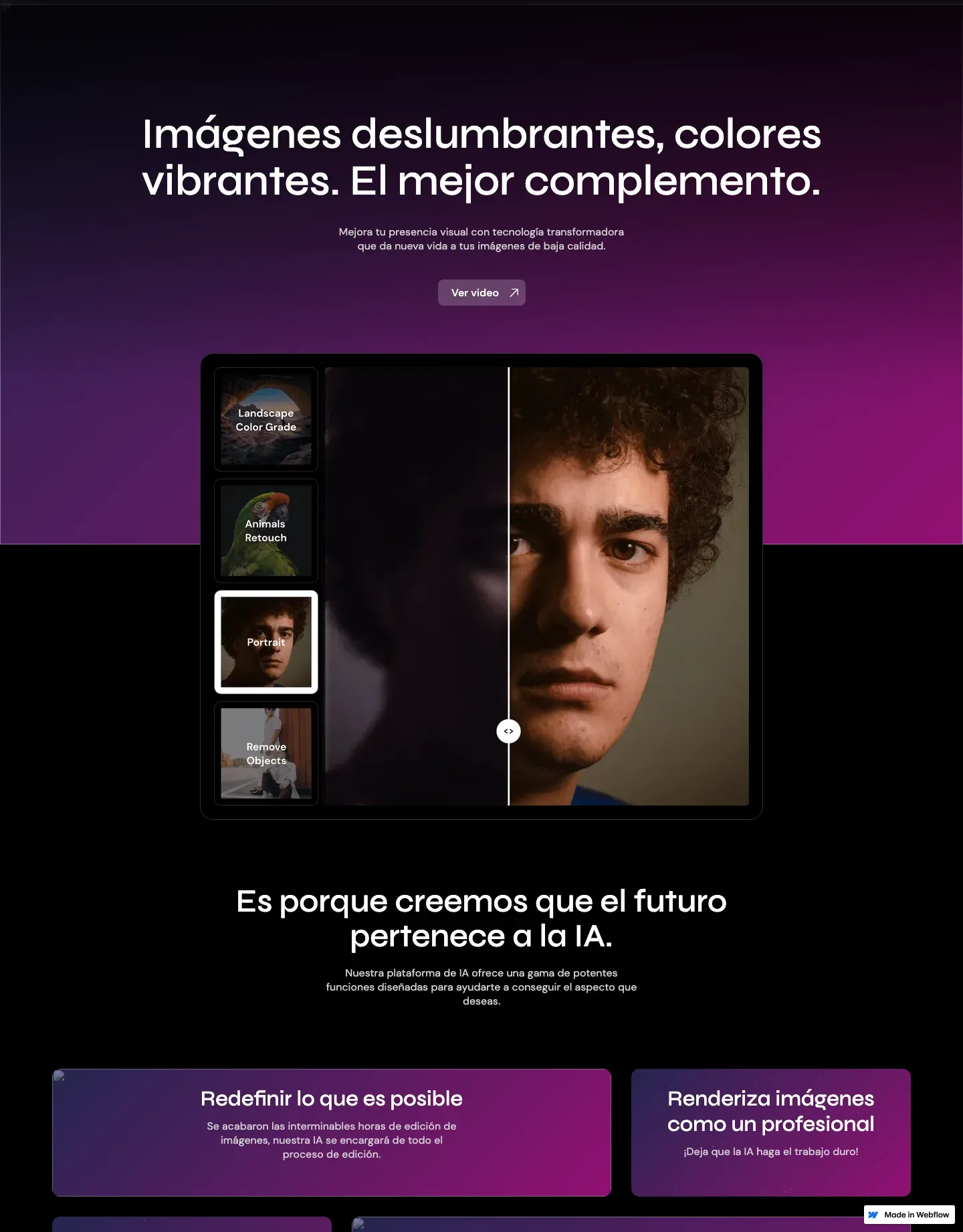 Diseño de página web para landing pages