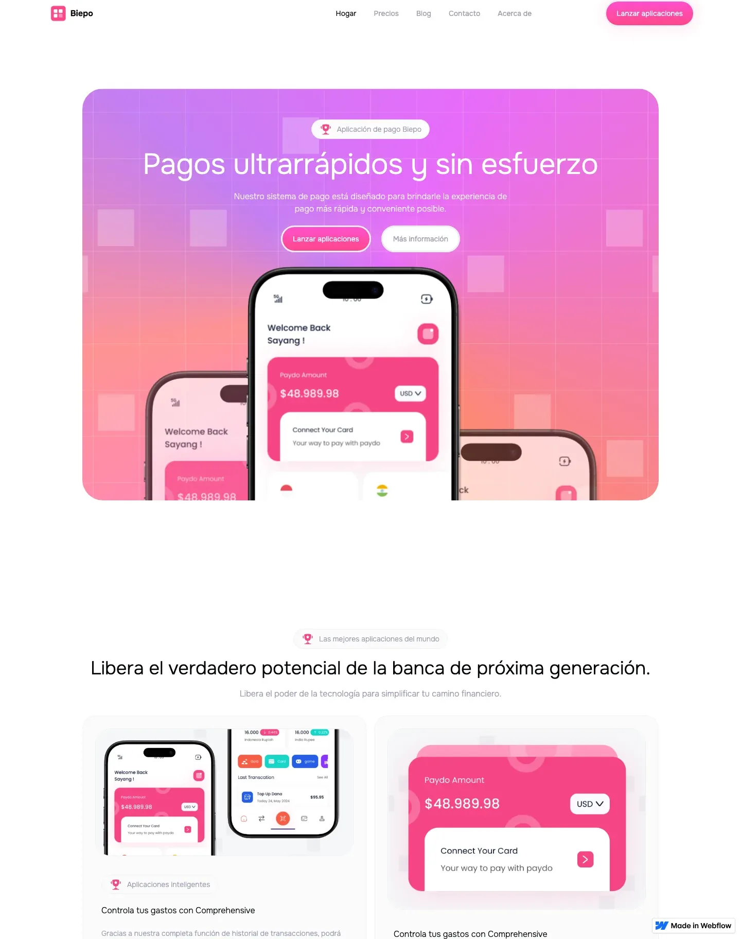 Diseño de página web para landing pages