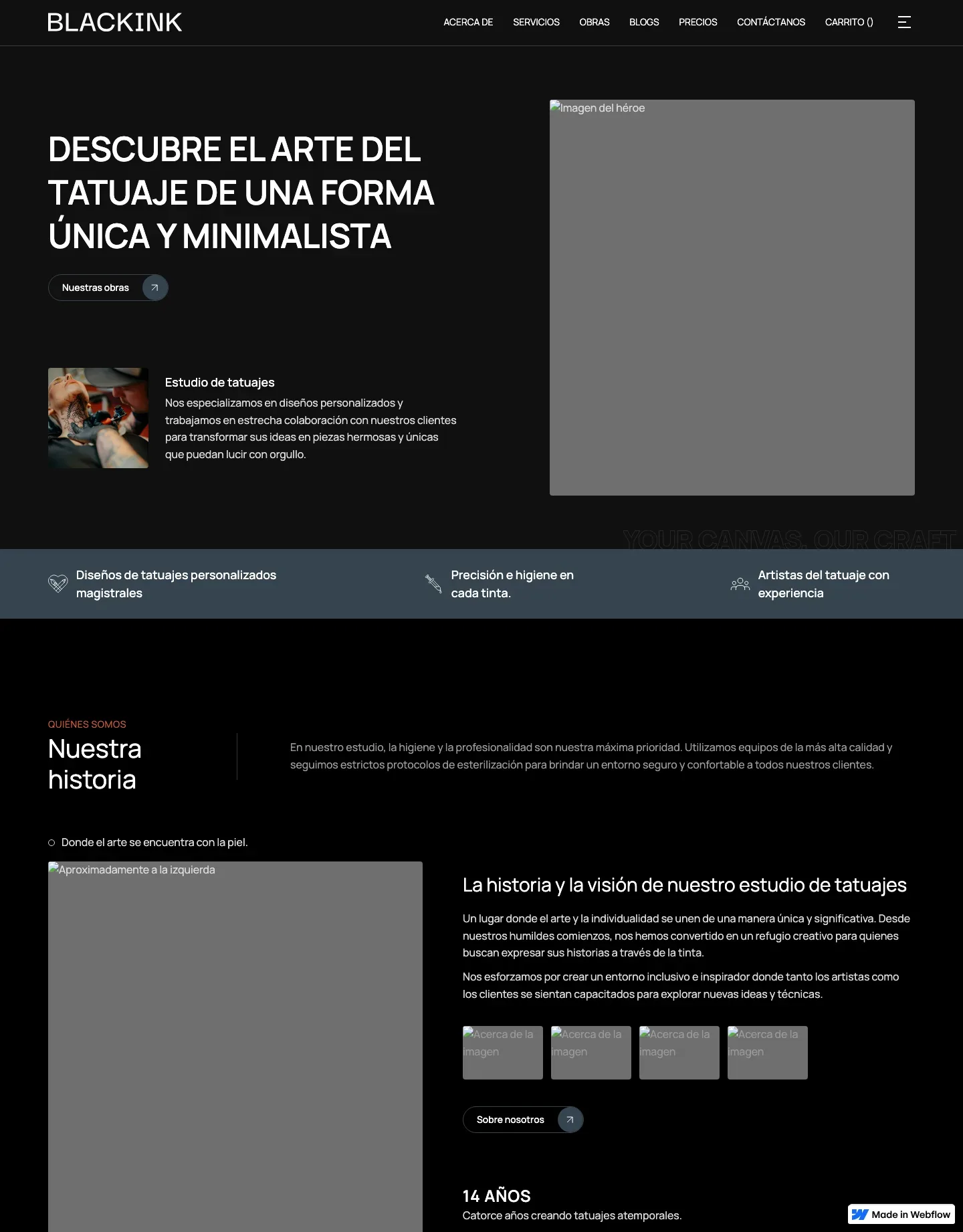 Diseño de página web para música y entretenimiento