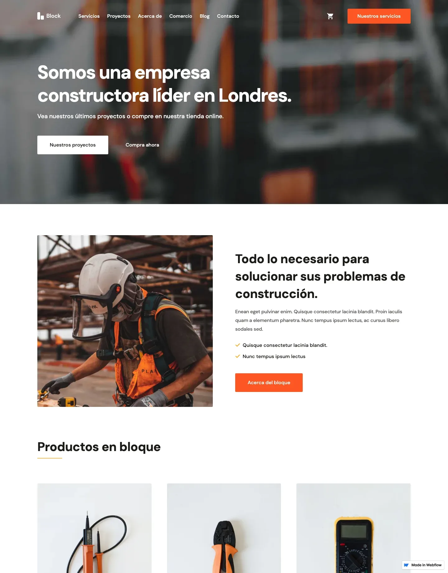 Diseño de página web para construcción y arquitectura
