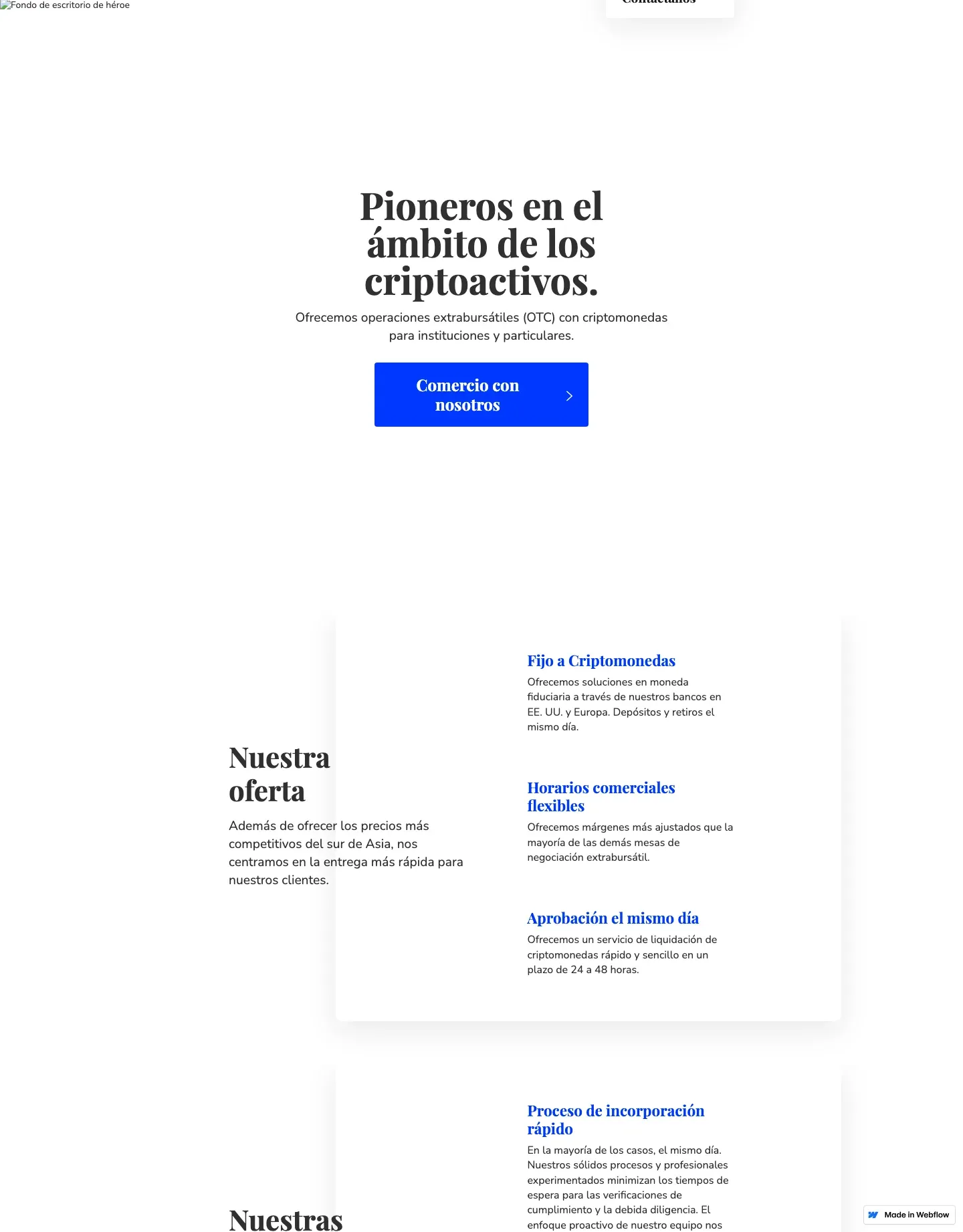 Diseño de página web para landing pages