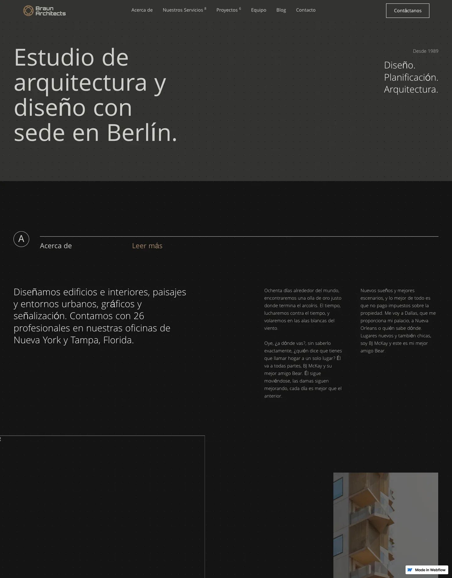 Diseño de página web para construcción y arquitectura