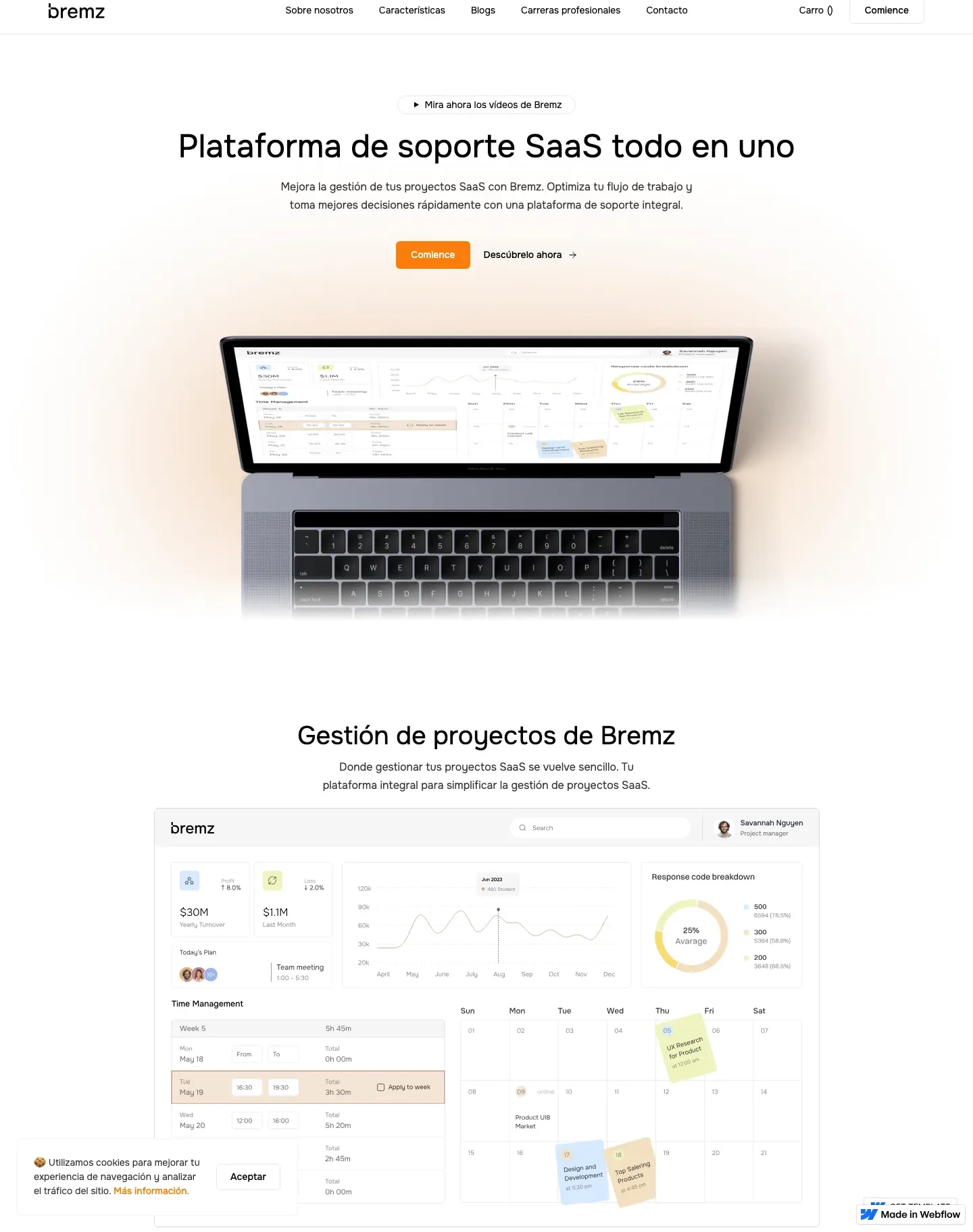 Diseño de página web para landing pages