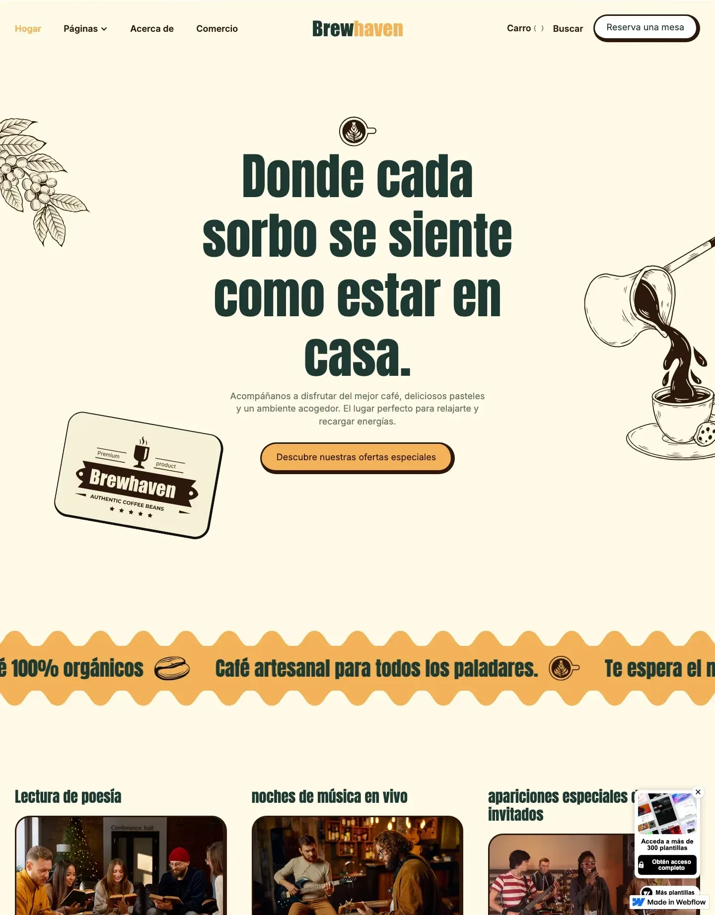 Diseño de página web para restaurantes y cafés