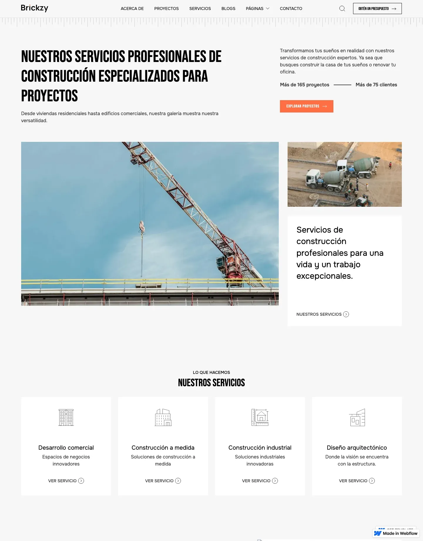 Diseño de página web para construcción y arquitectura