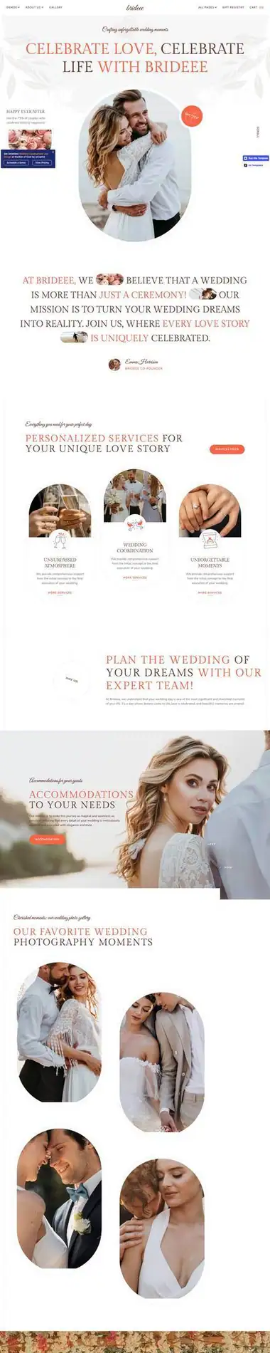 Diseño de página web para fotografía y eventos