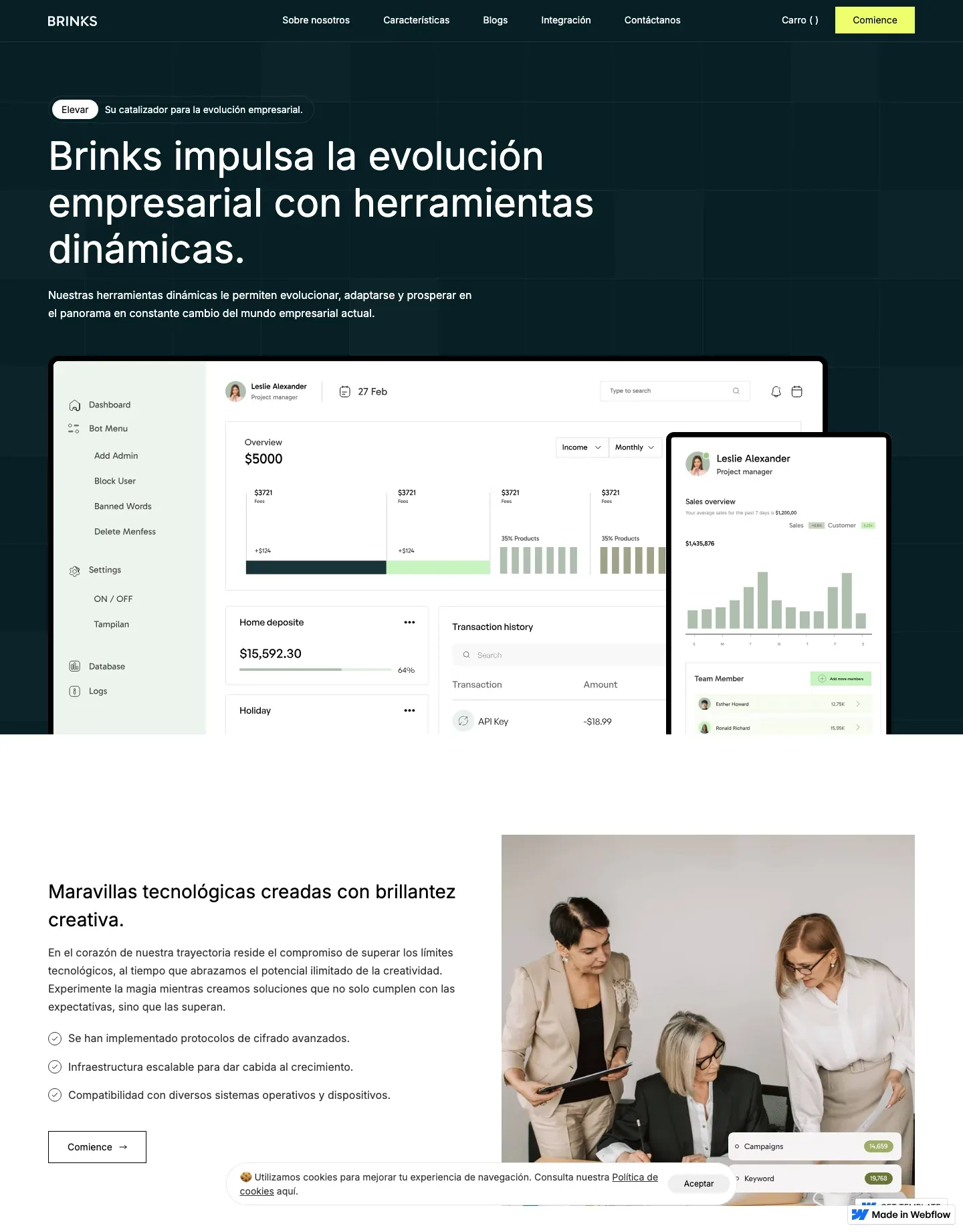 Diseño de página web para landing pages