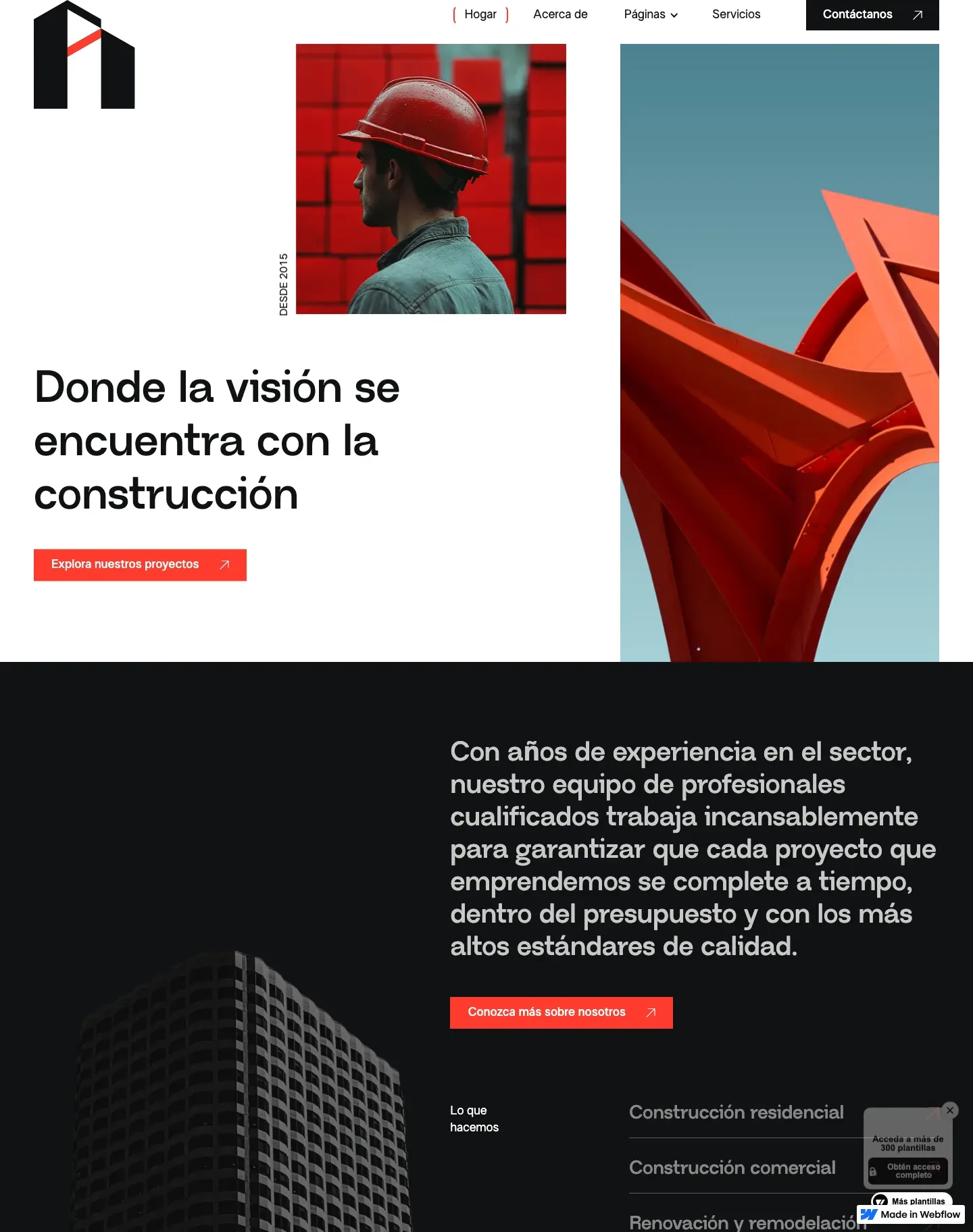 Diseño de página web para construcción y arquitectura