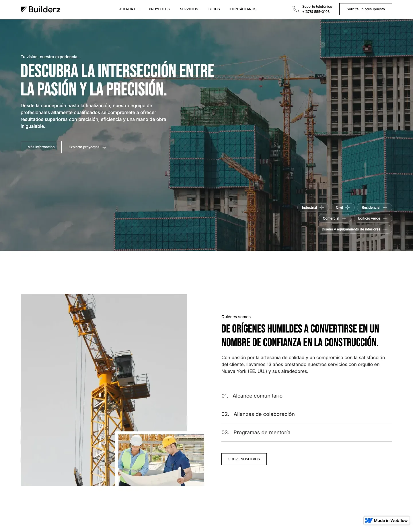 Diseño de página web para construcción y arquitectura