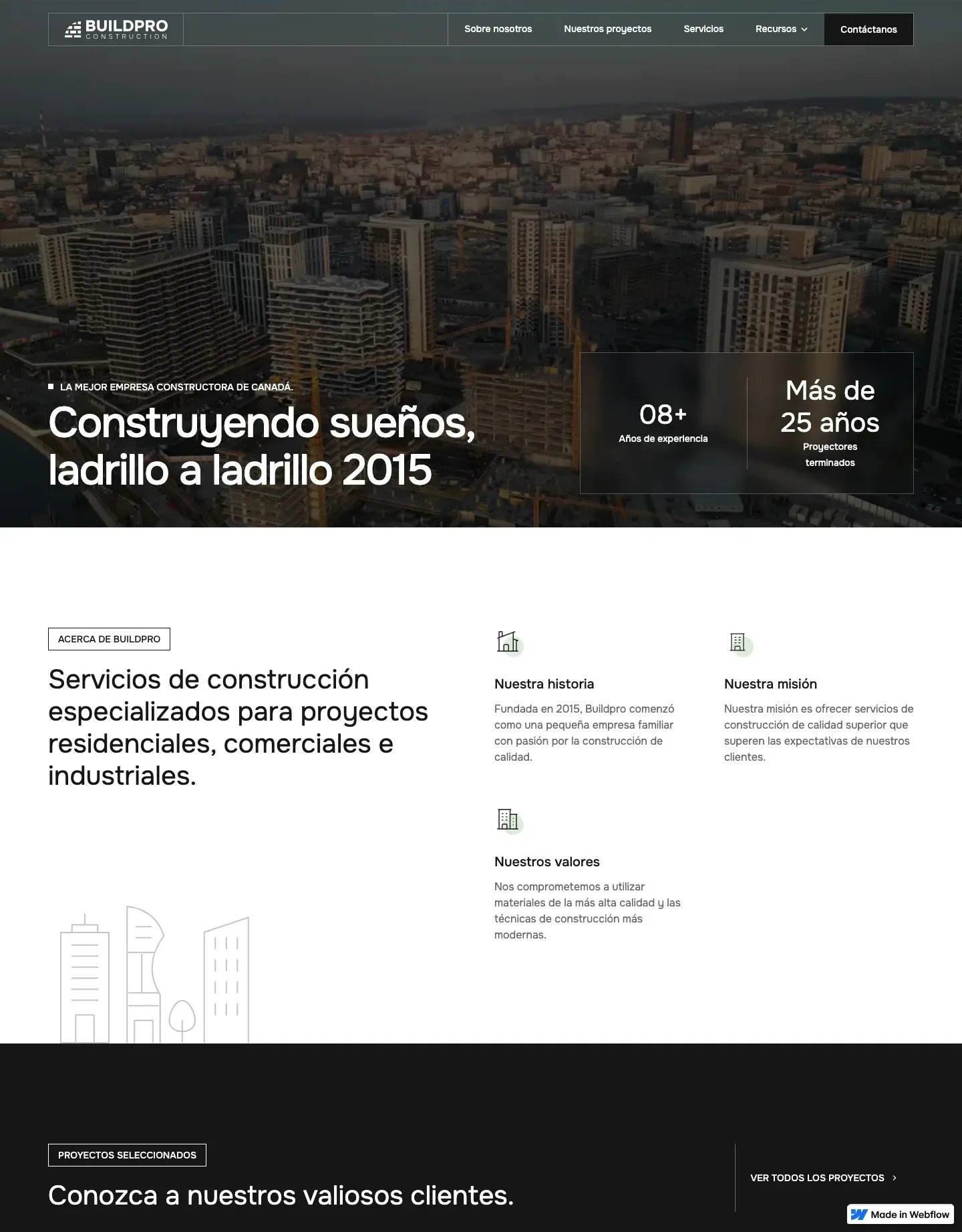 Diseño de página web para construcción y arquitectura