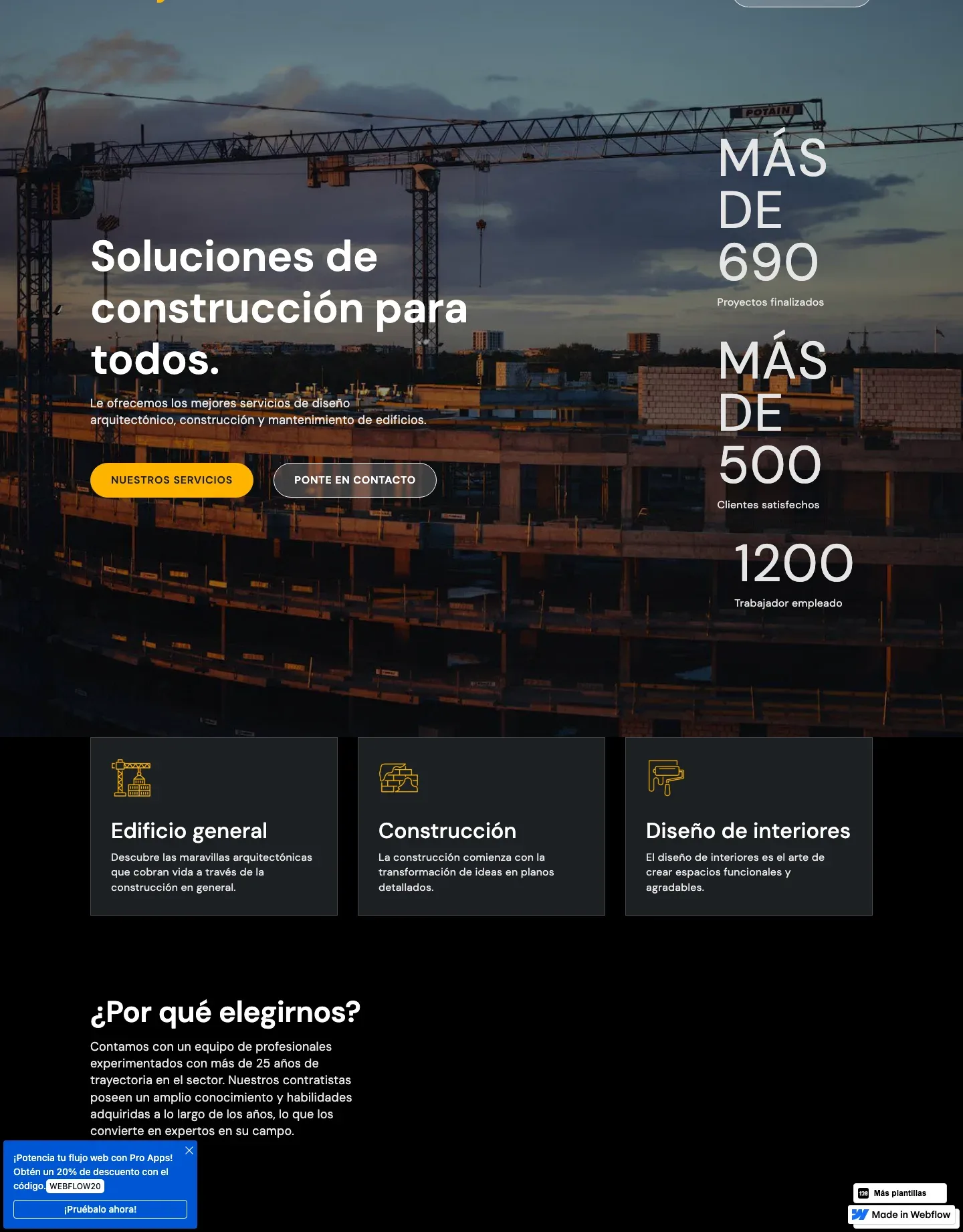 Diseño de página web para construcción y arquitectura