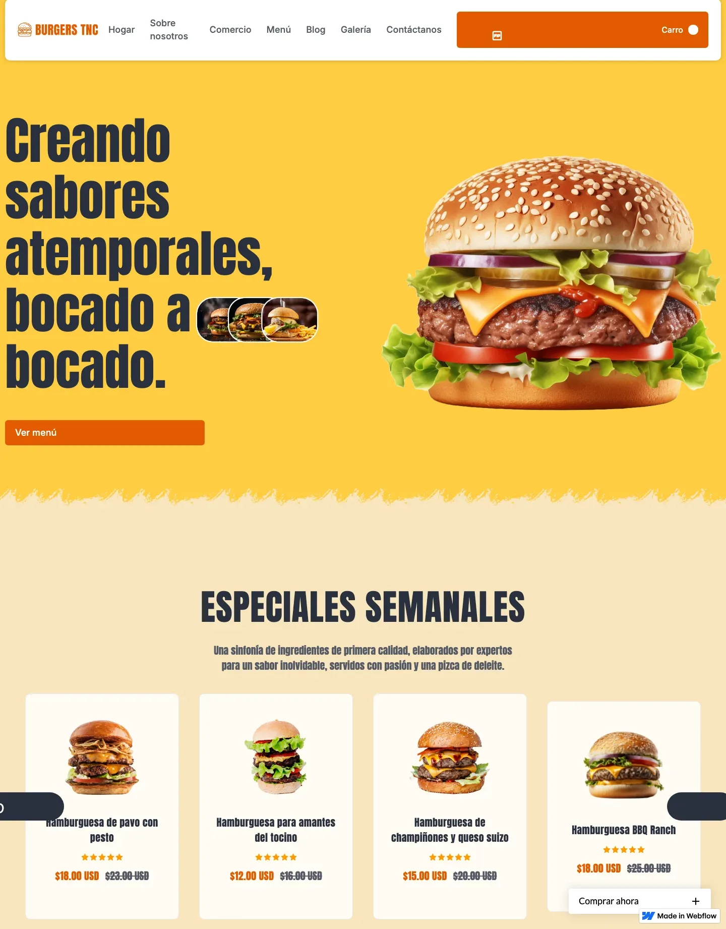 Diseño de página web para restaurantes y cafés