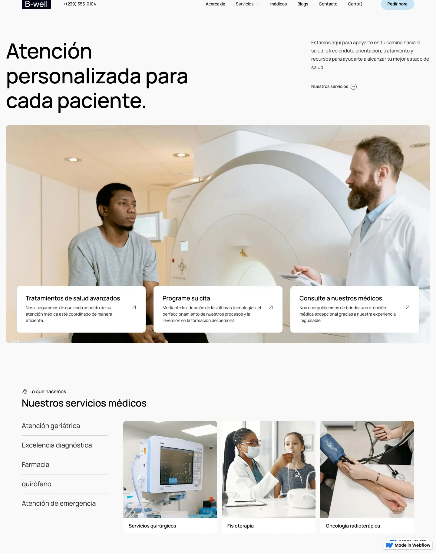 Diseño de página web para salud y bienestar