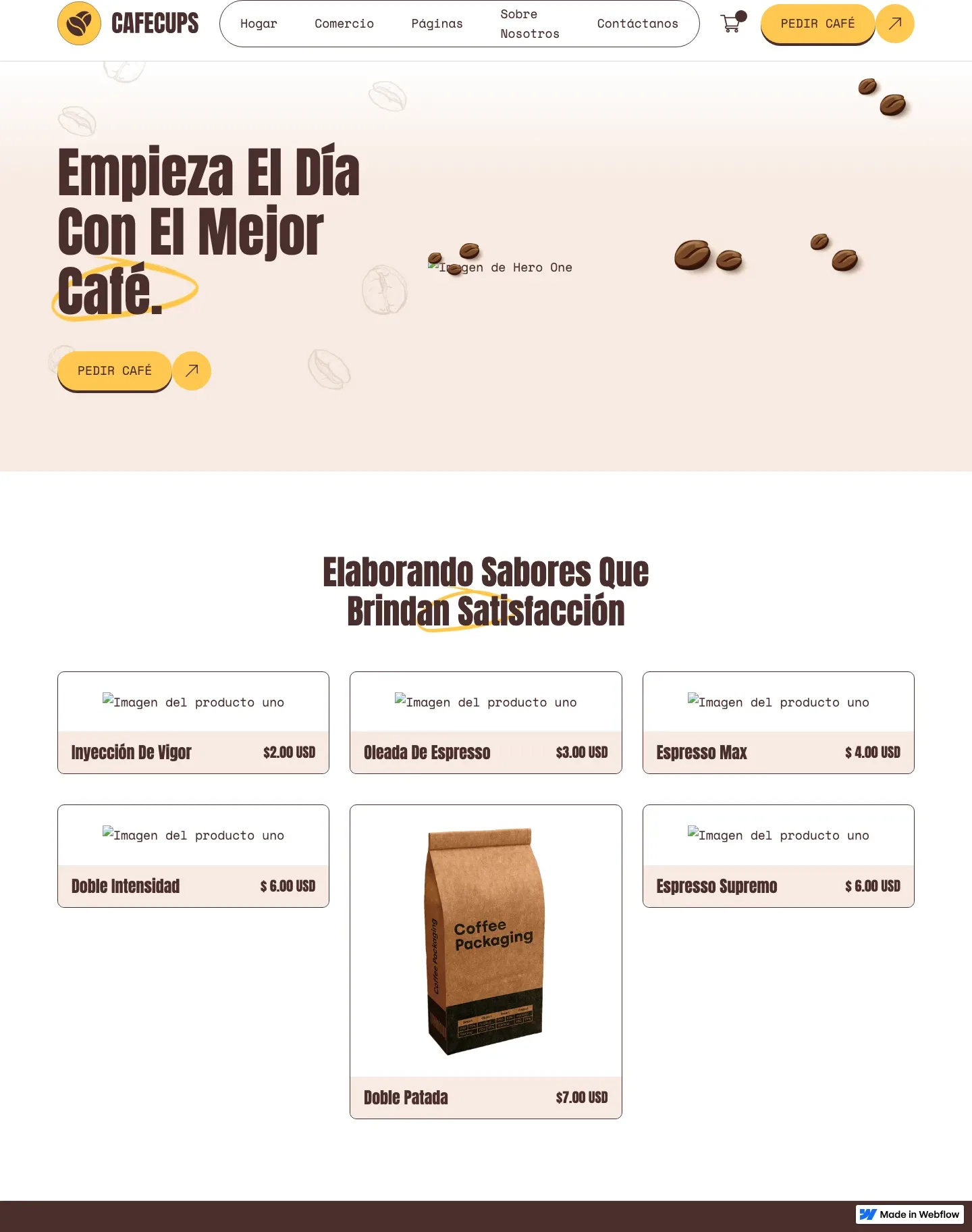 Diseño de página web para restaurantes y cafés