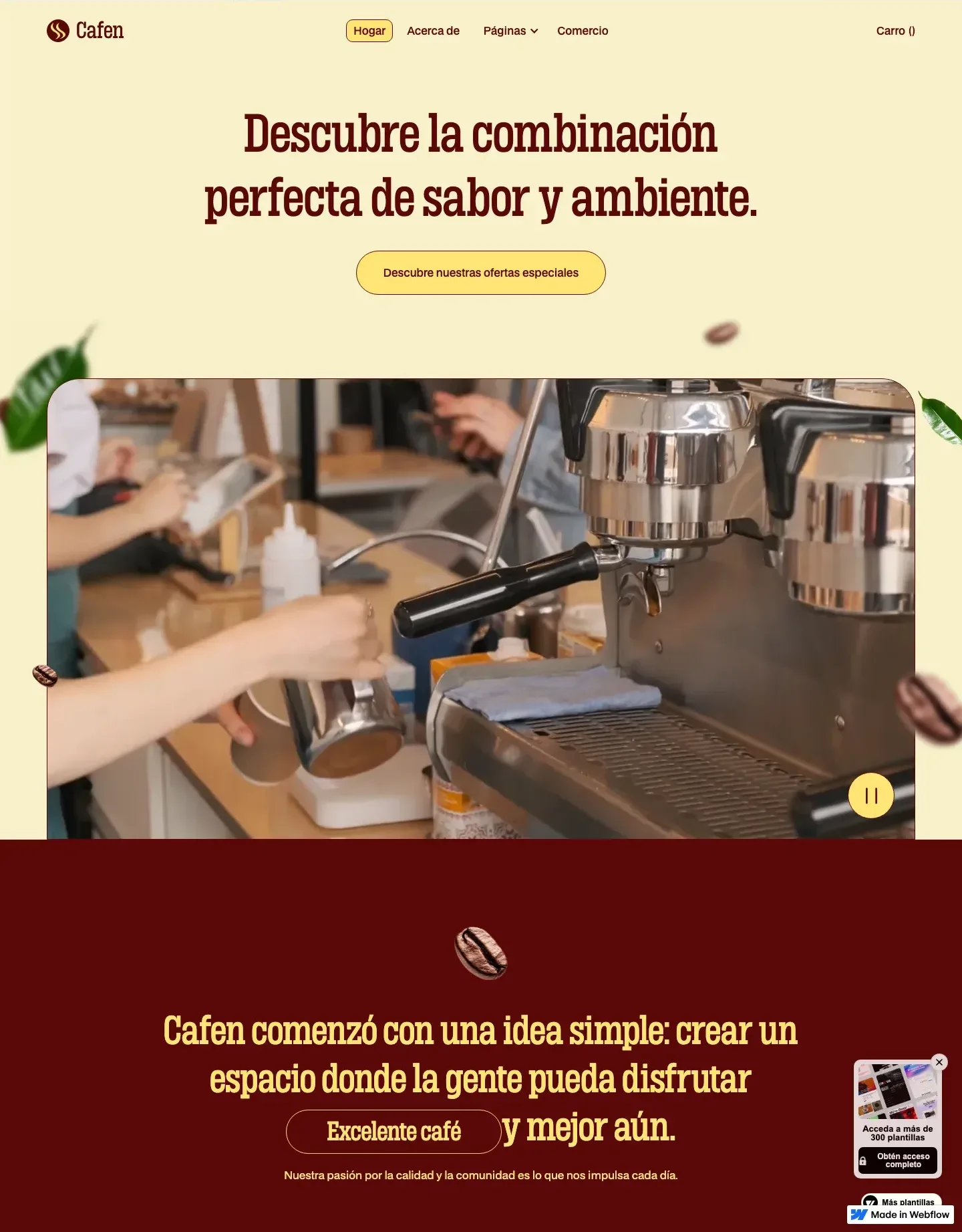 Diseño de página web para restaurantes y cafés