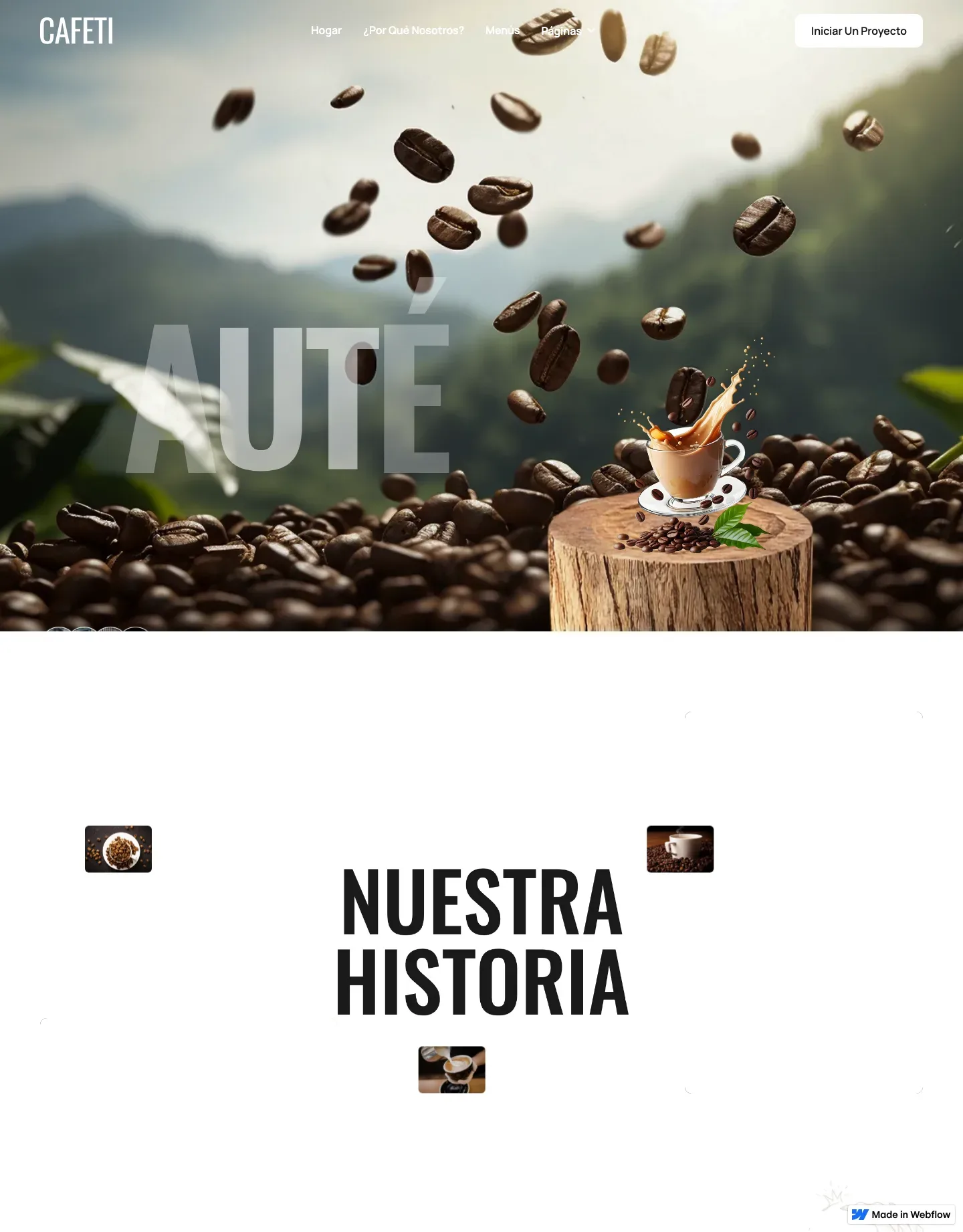 Diseño de página web para restaurantes y cafés