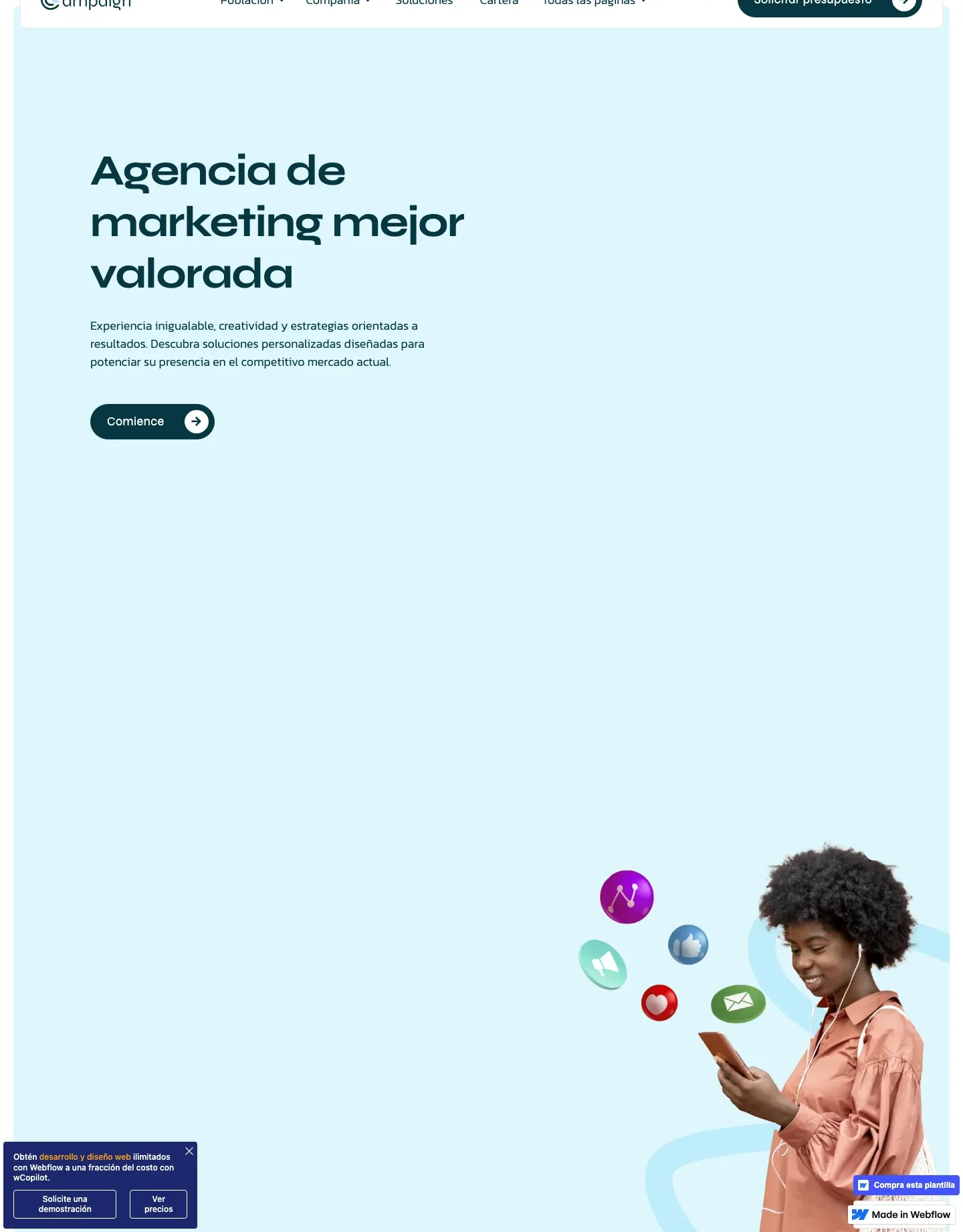 Diseño de página web para landing pages