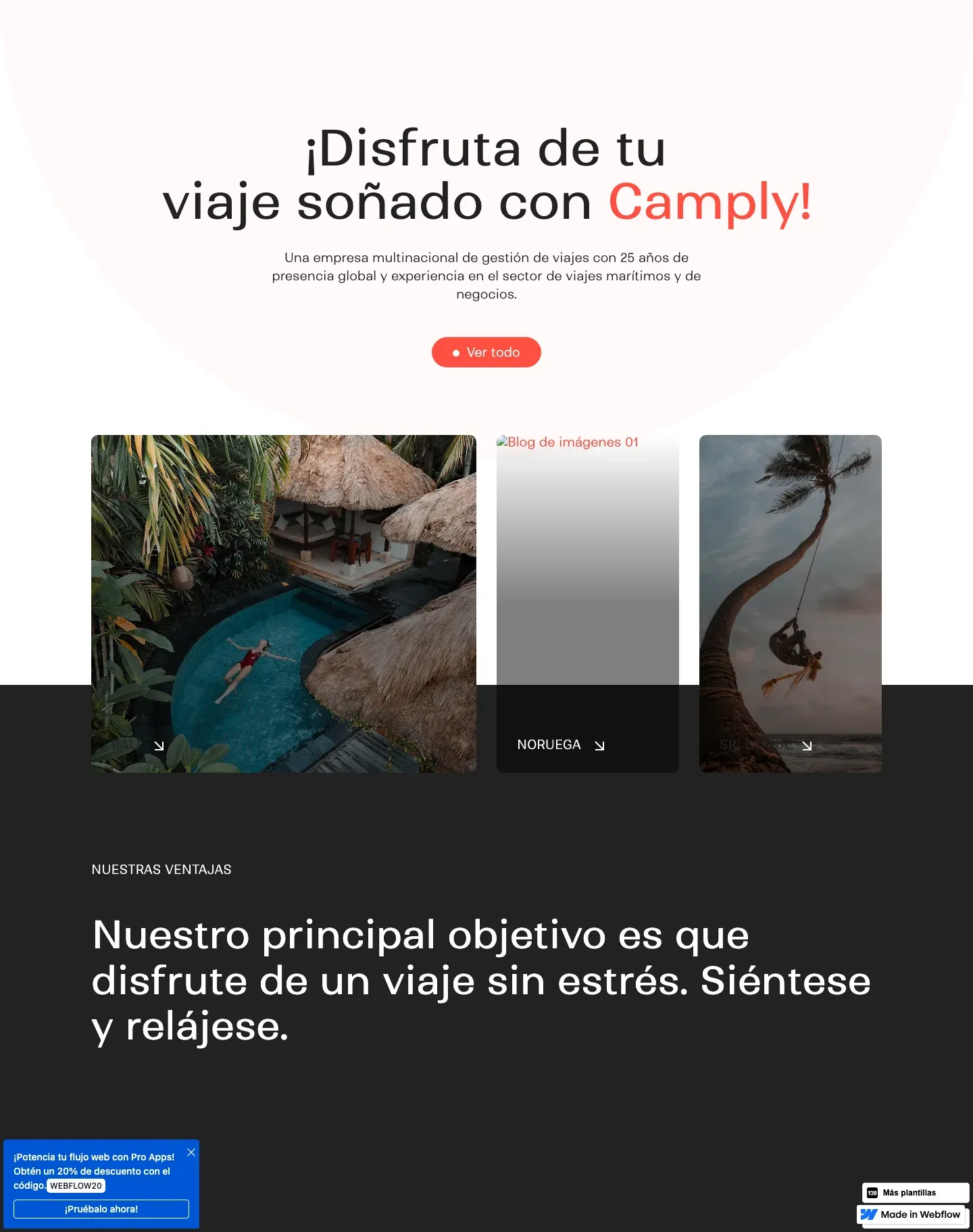 Diseño de página web para turismo y viajes
