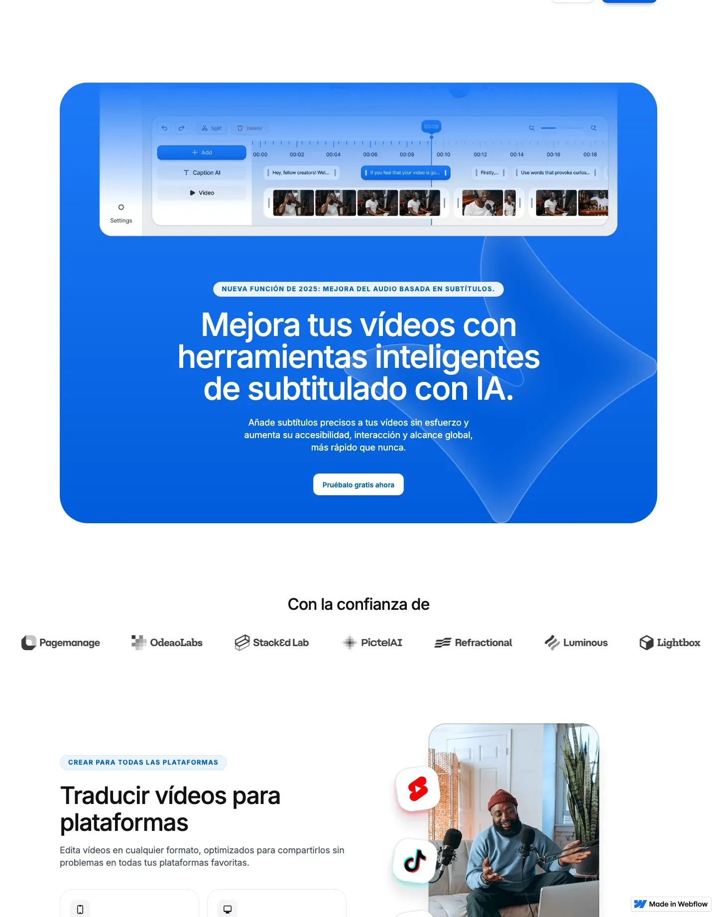 Diseño de página web para software y apps