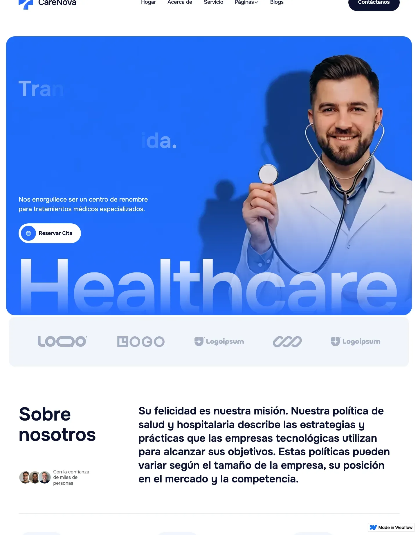 Diseño de página web para salud y bienestar