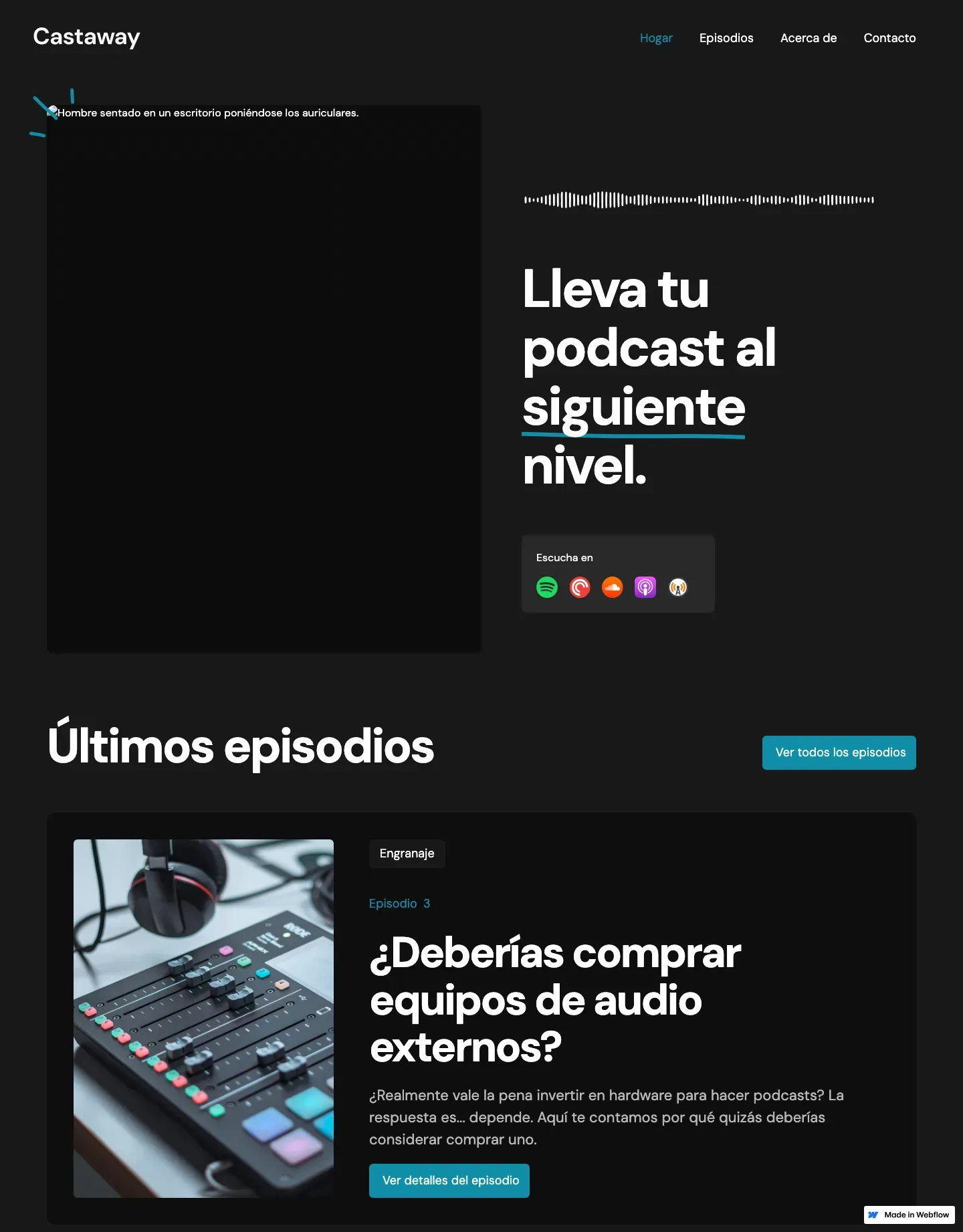 Diseño de página web para música y entretenimiento