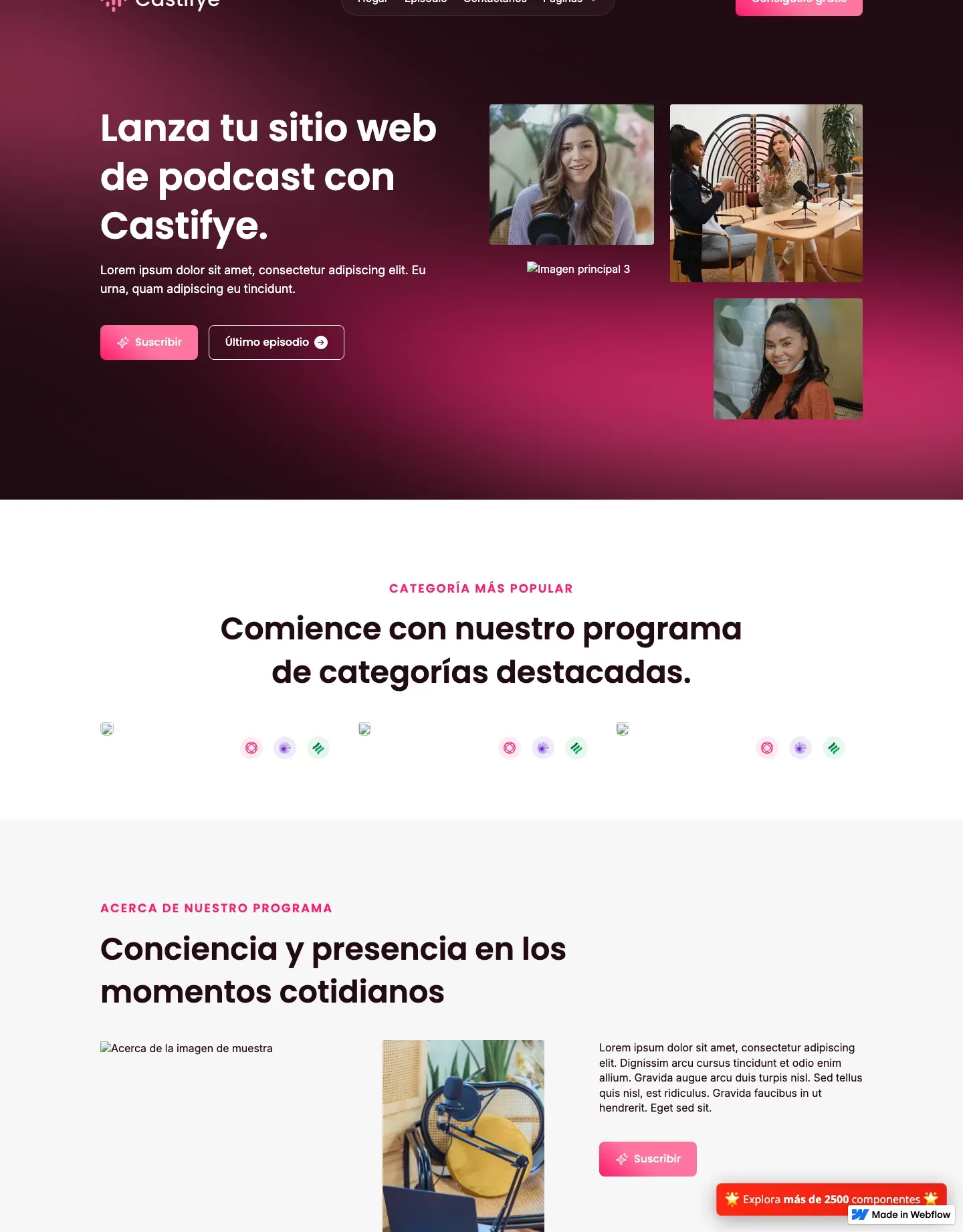 Diseño de página web para música y entretenimiento