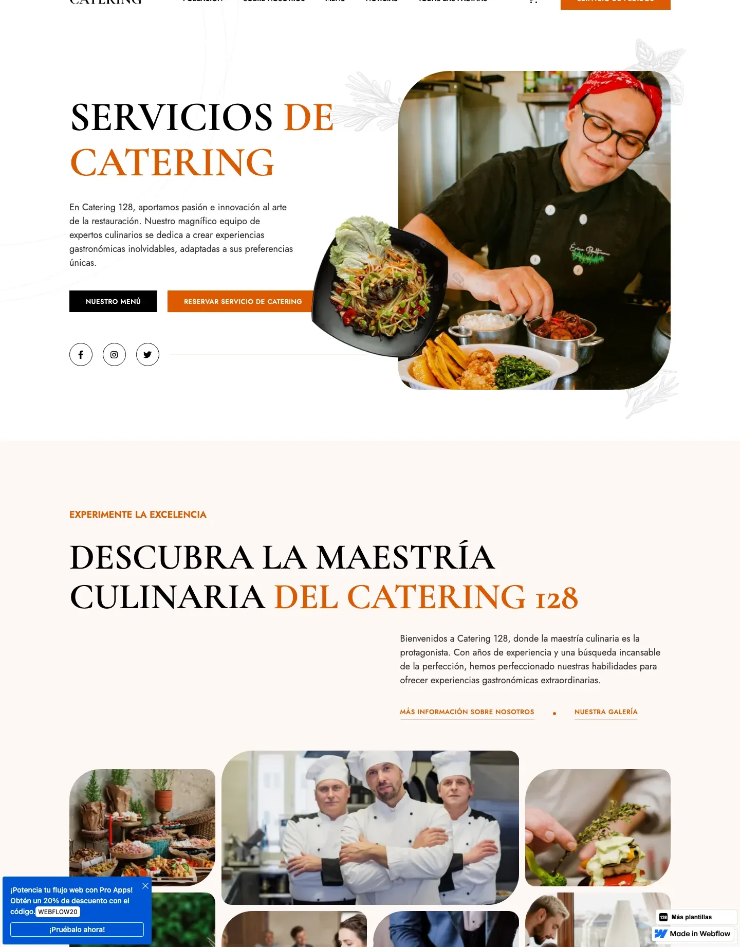 Diseño de página web para restaurantes y cafés