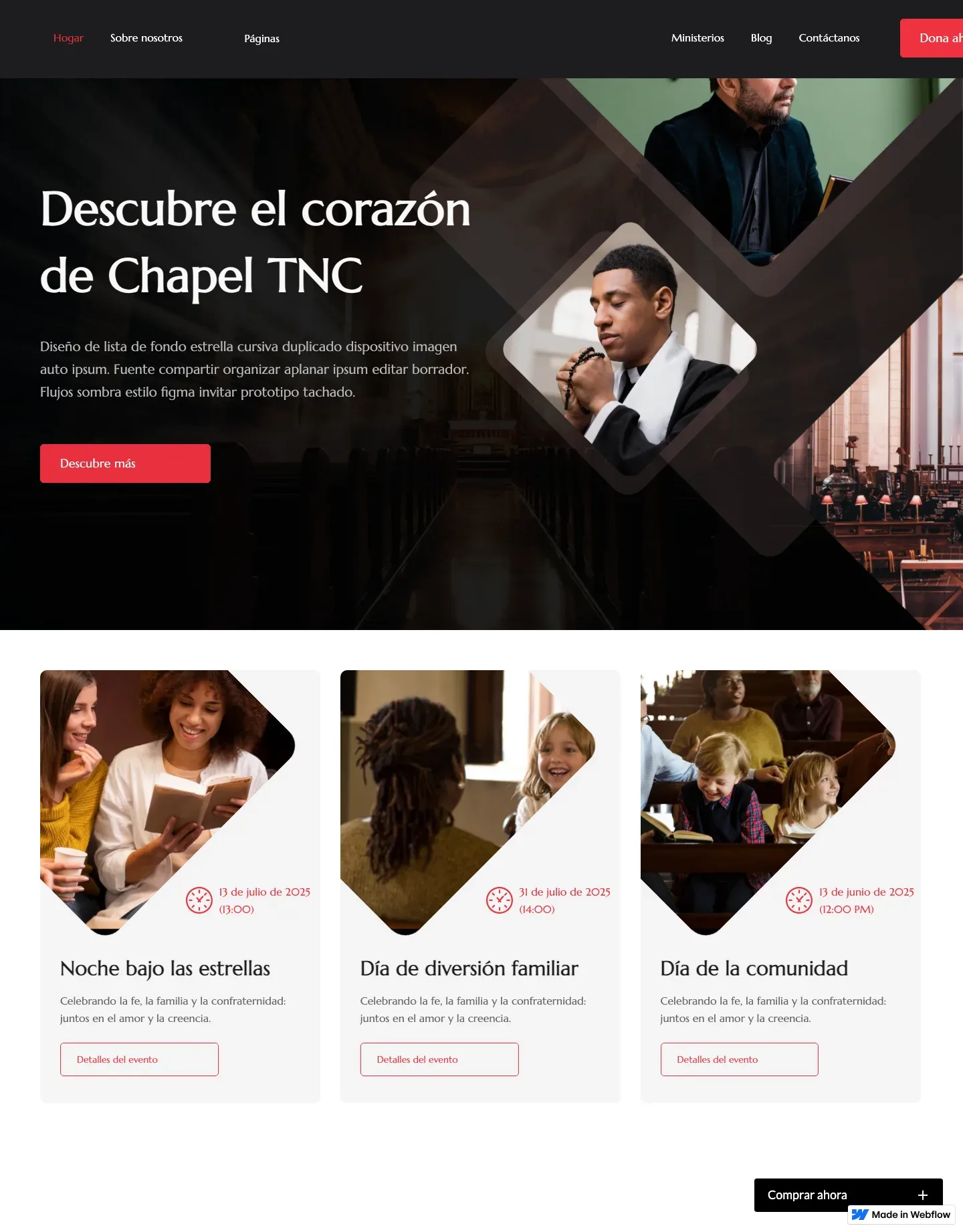 Diseño de página web para ong e iglesias