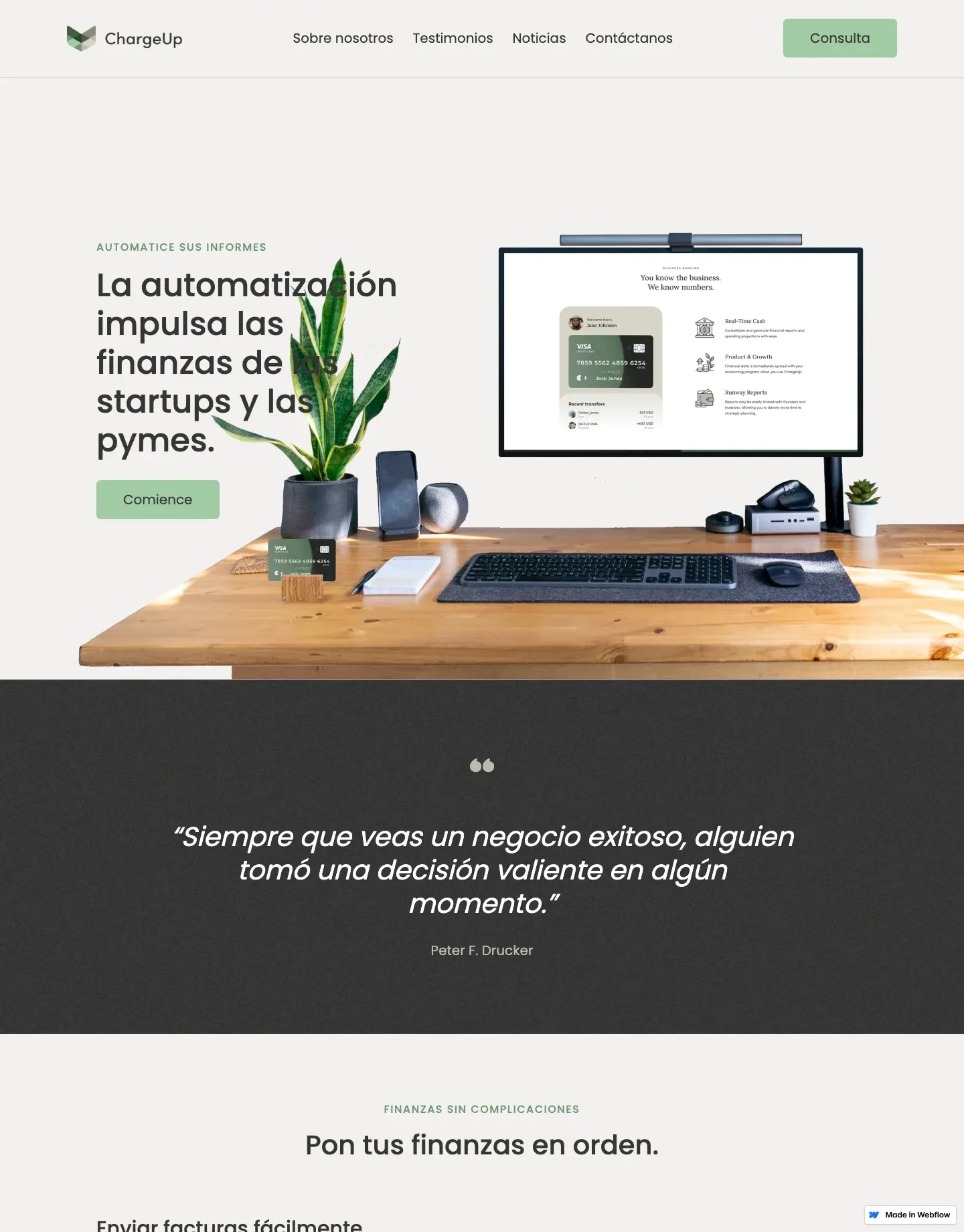 Diseño de página web para landing pages