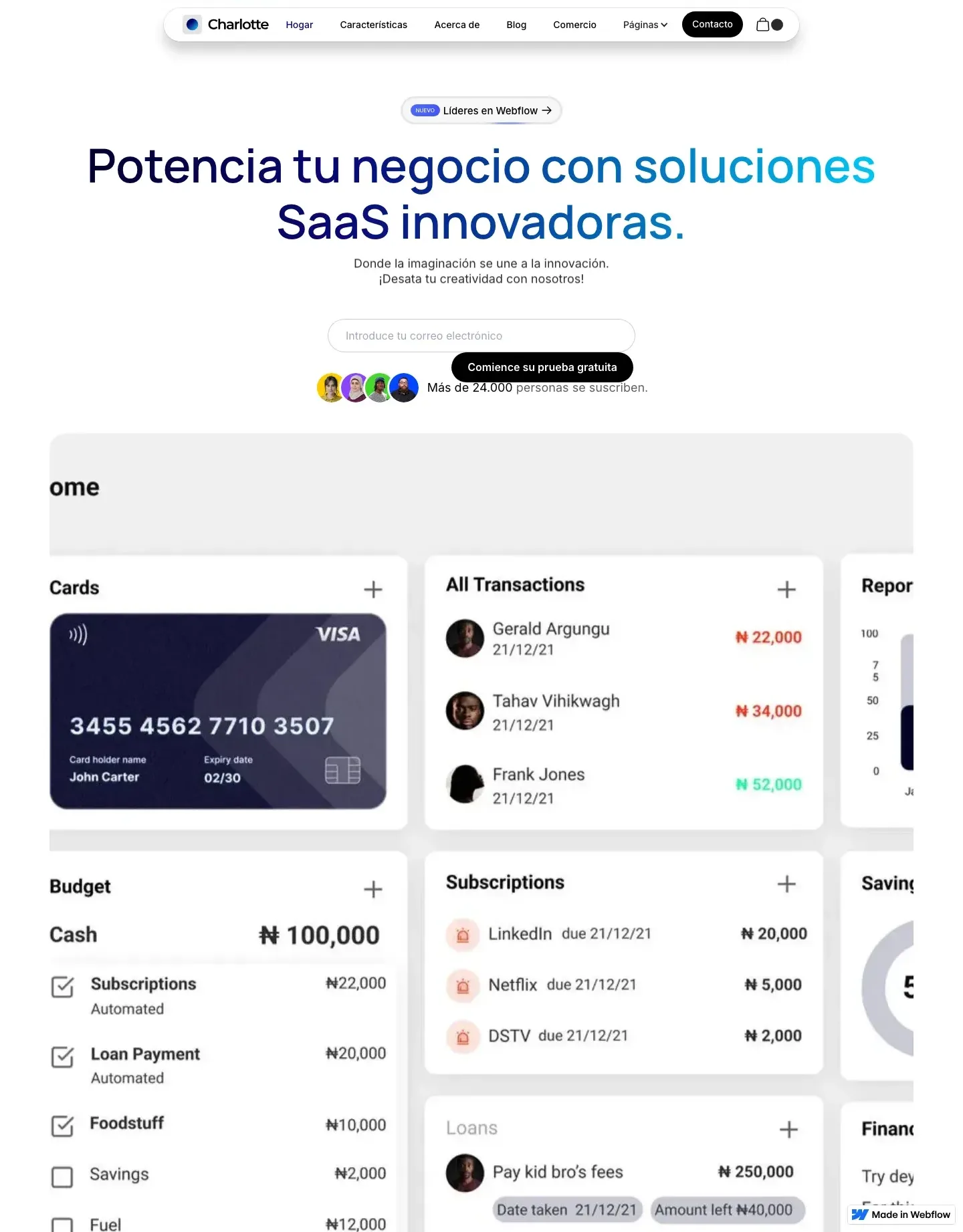 Diseño de página web para landing pages