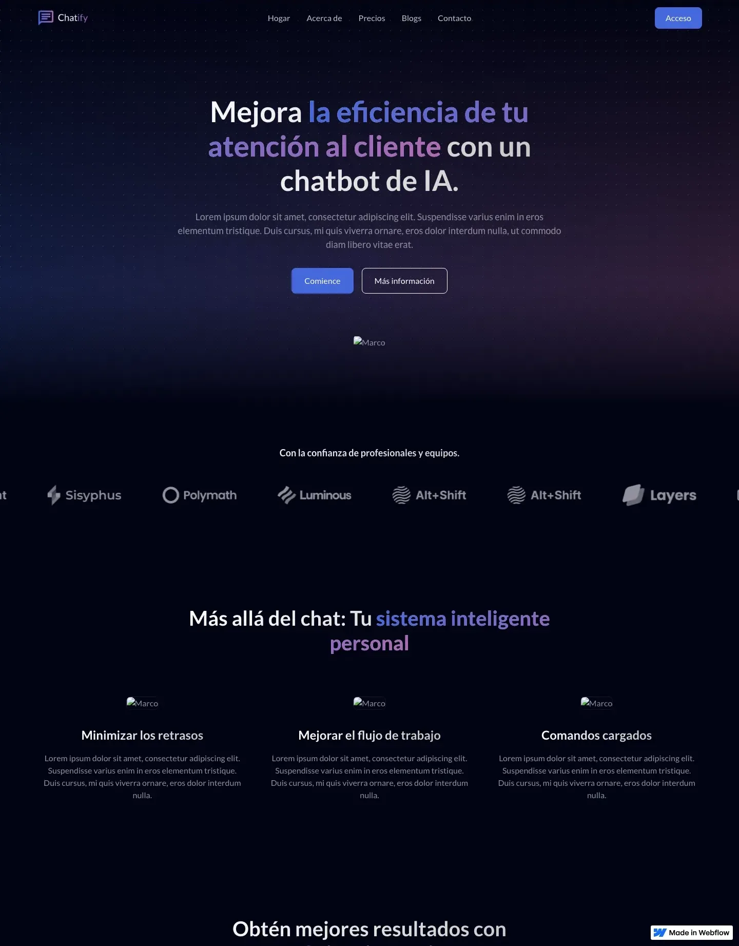 Diseño de página web para landing pages