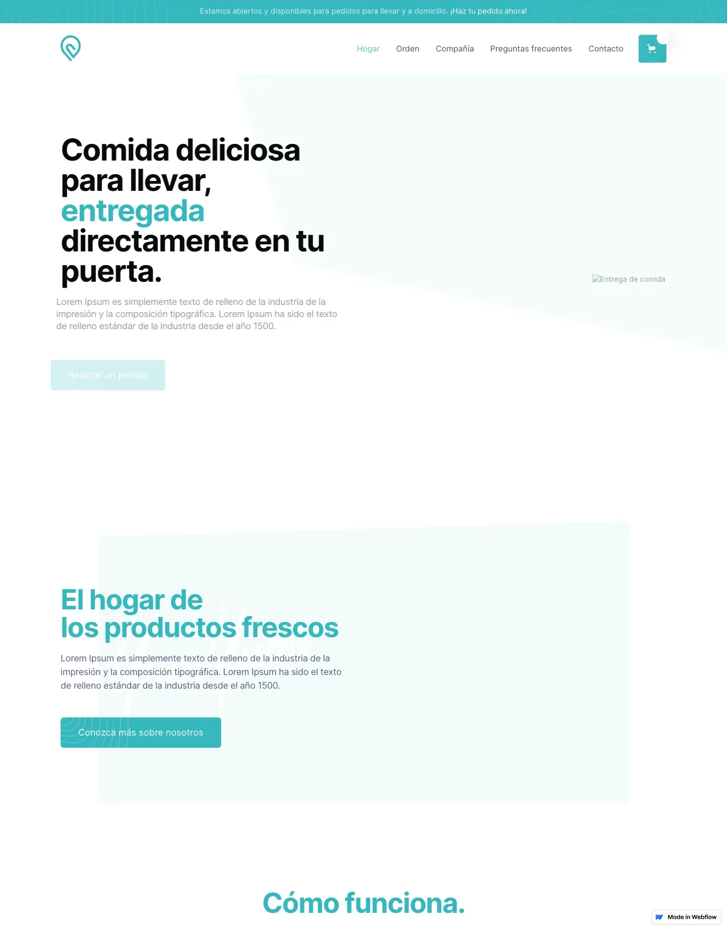 Diseño de página web para restaurantes y cafés