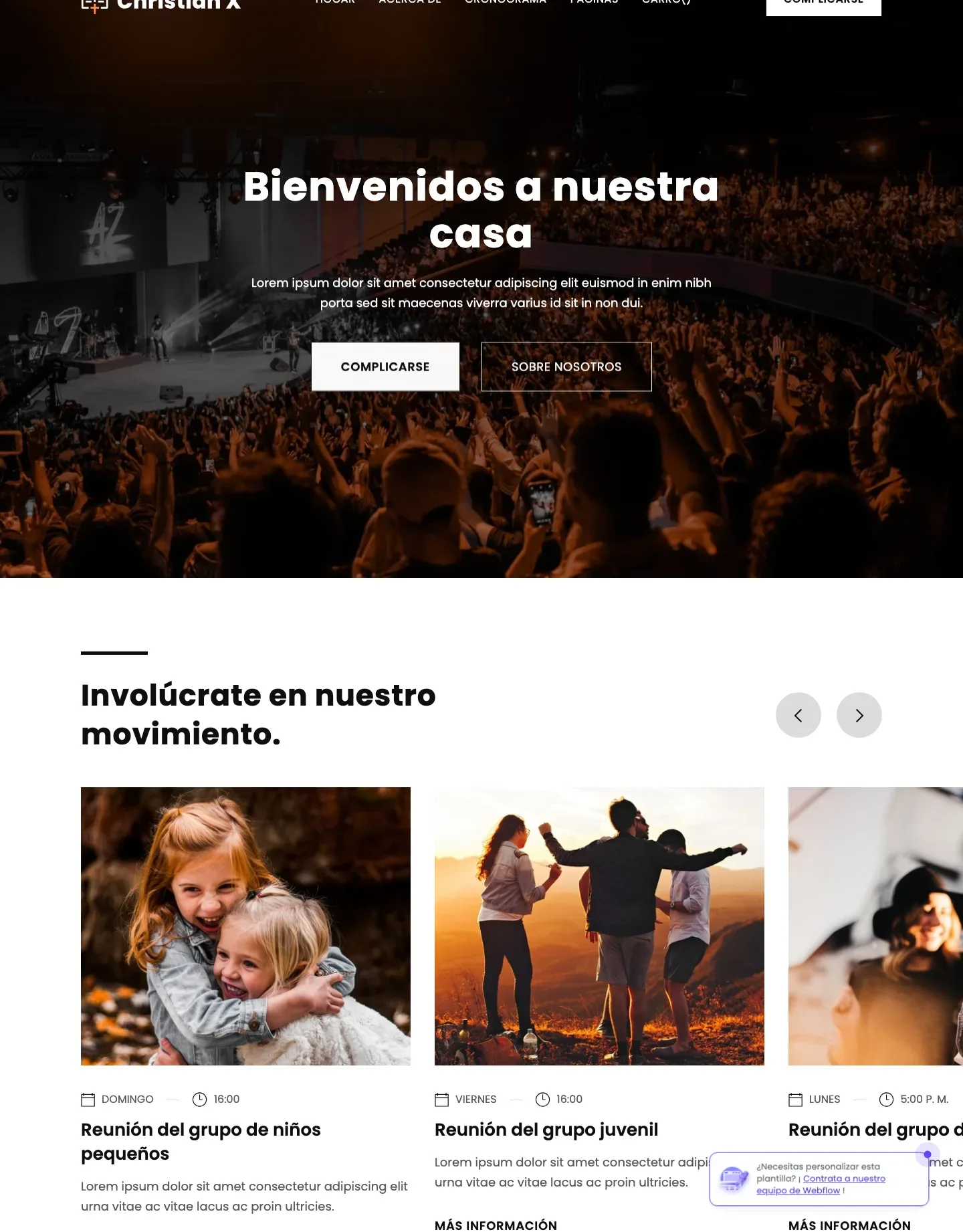 Diseño de página web para ong e iglesias