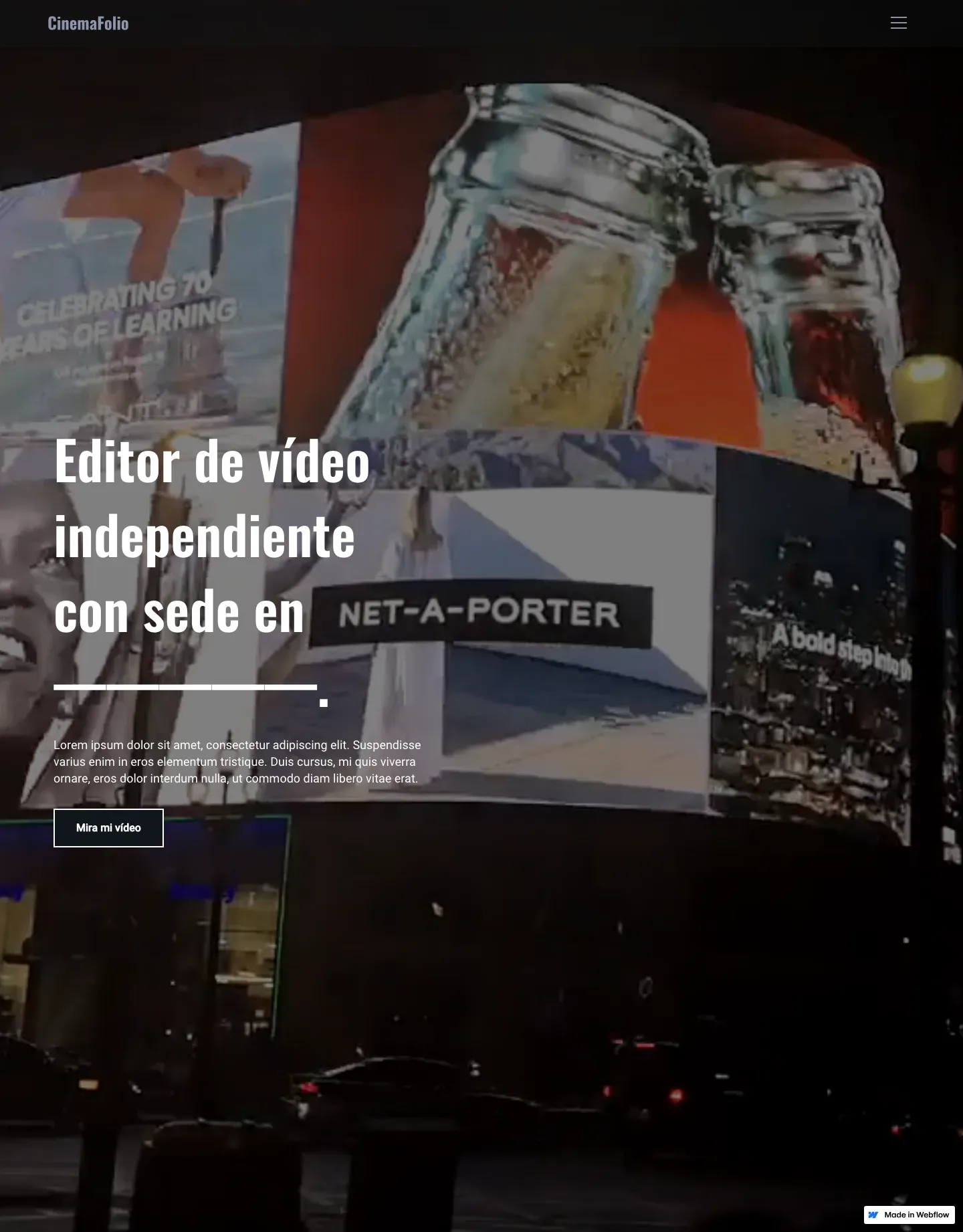 Diseño de página web para fotografía y eventos