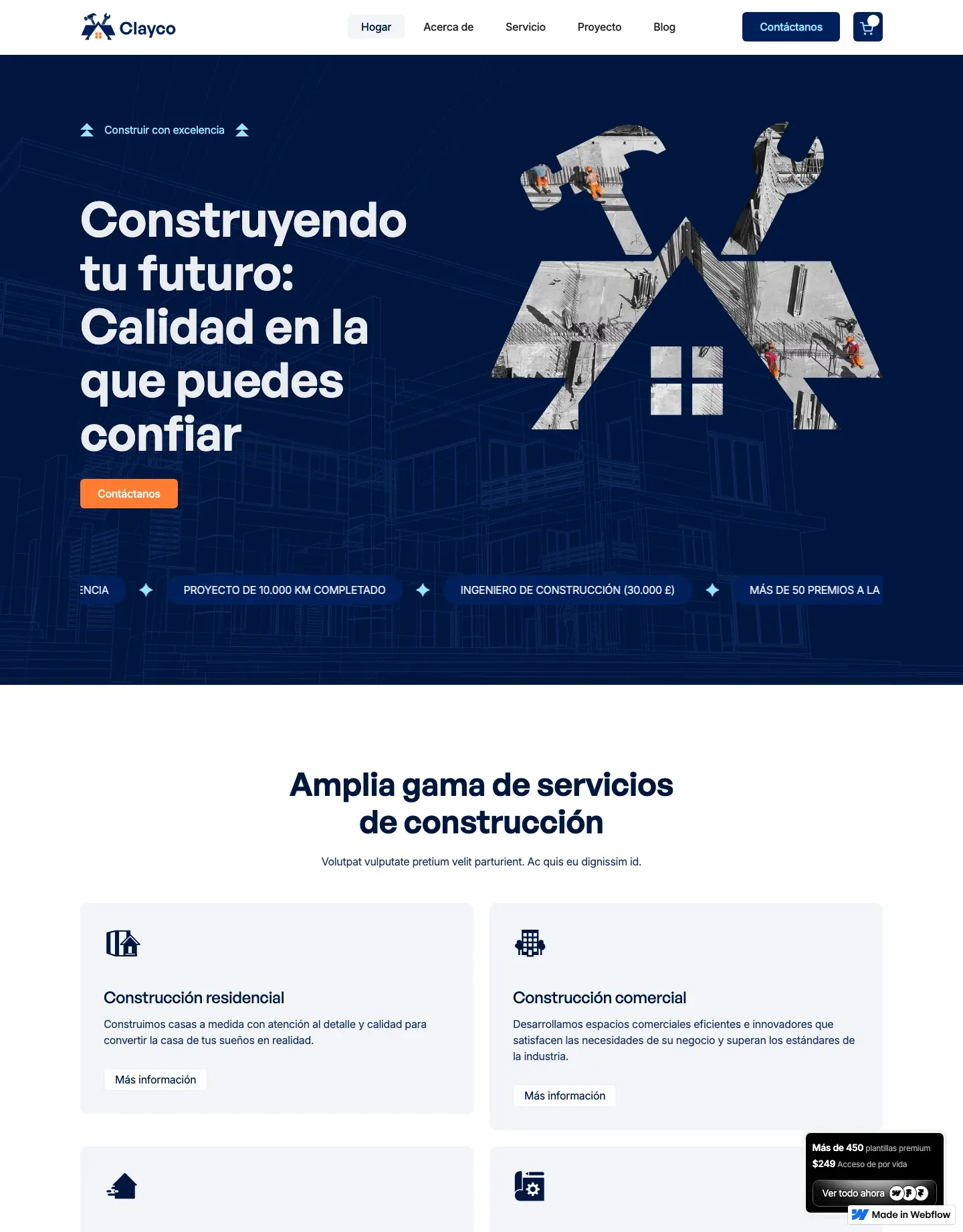 Diseño de página web para construcción y arquitectura