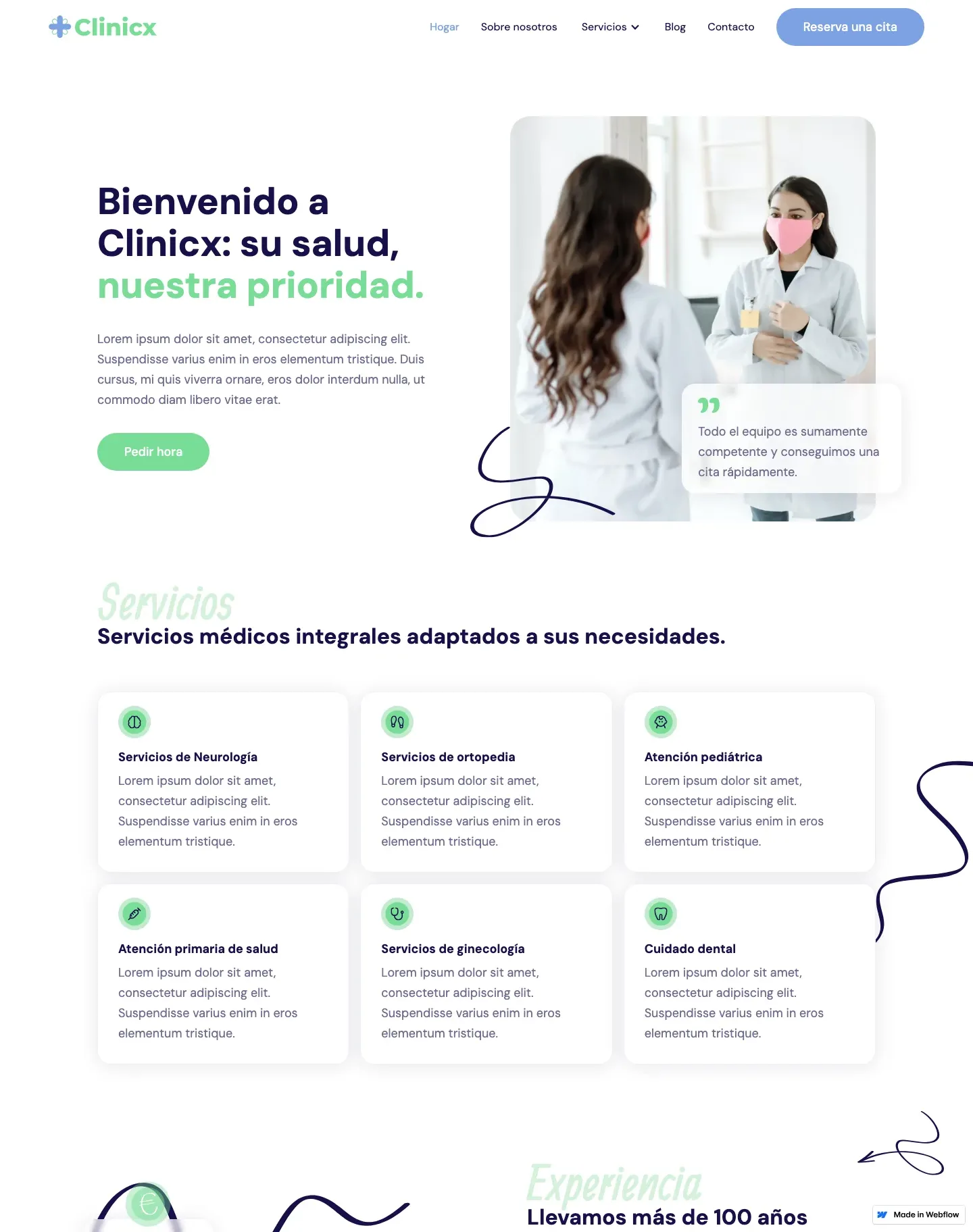 Diseño de página web para salud y bienestar