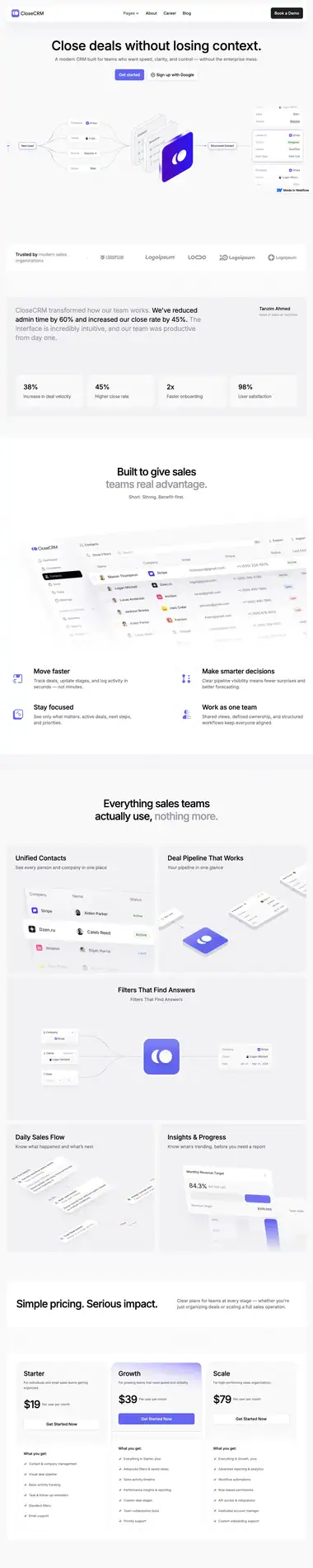 Diseño de página web para software y apps
