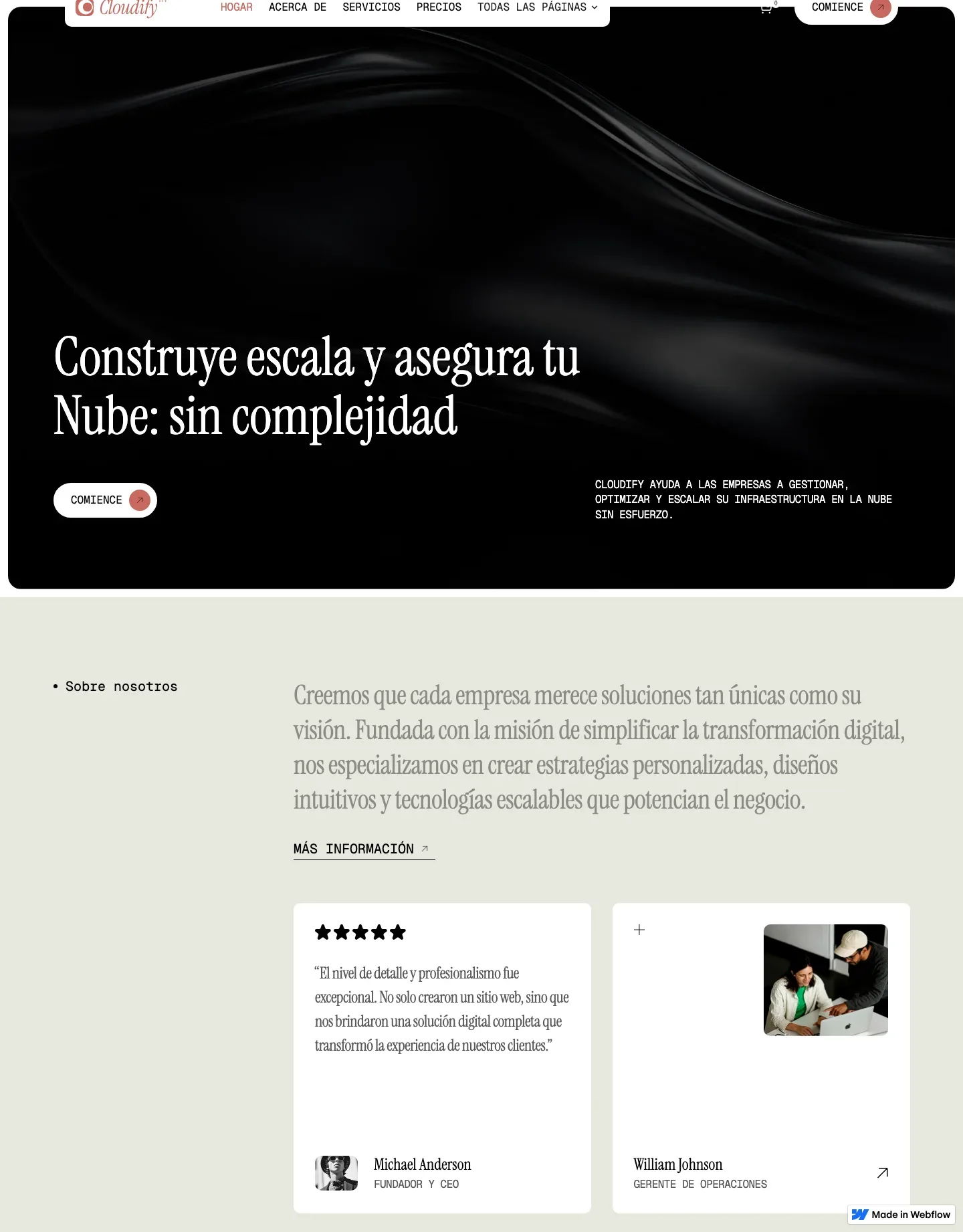 Diseño de página web para software y apps