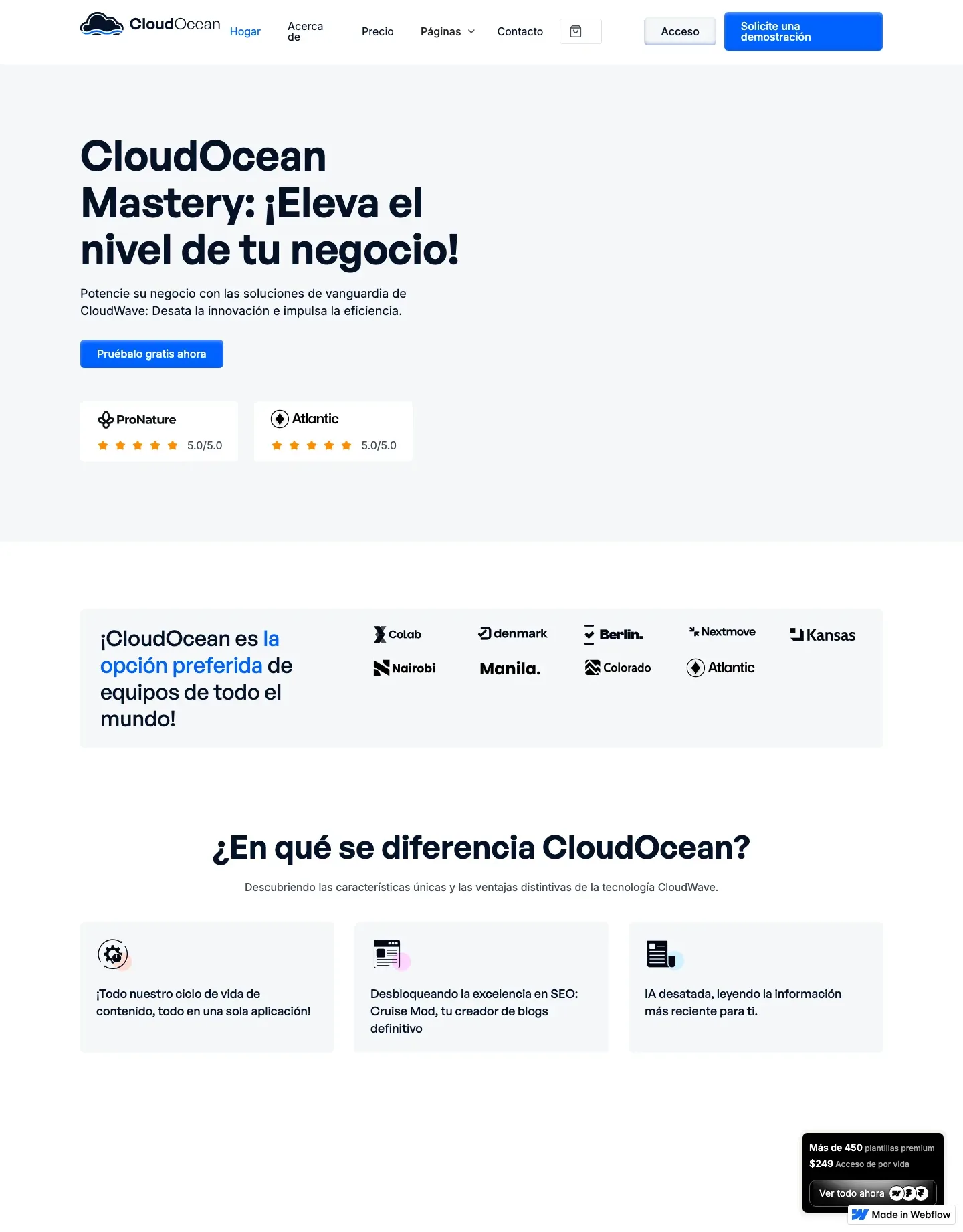 Diseño de página web para landing pages