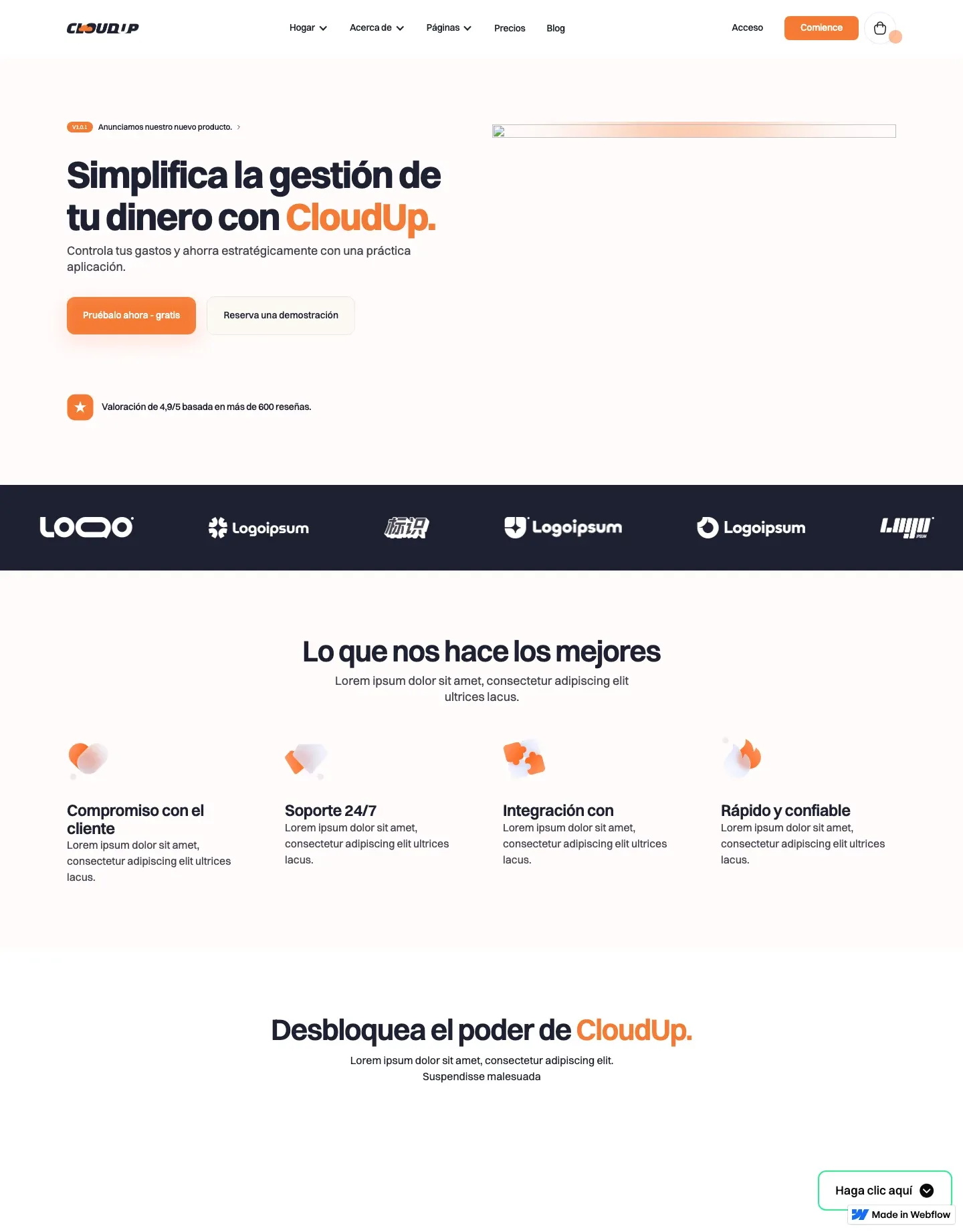 Diseño de página web para landing pages